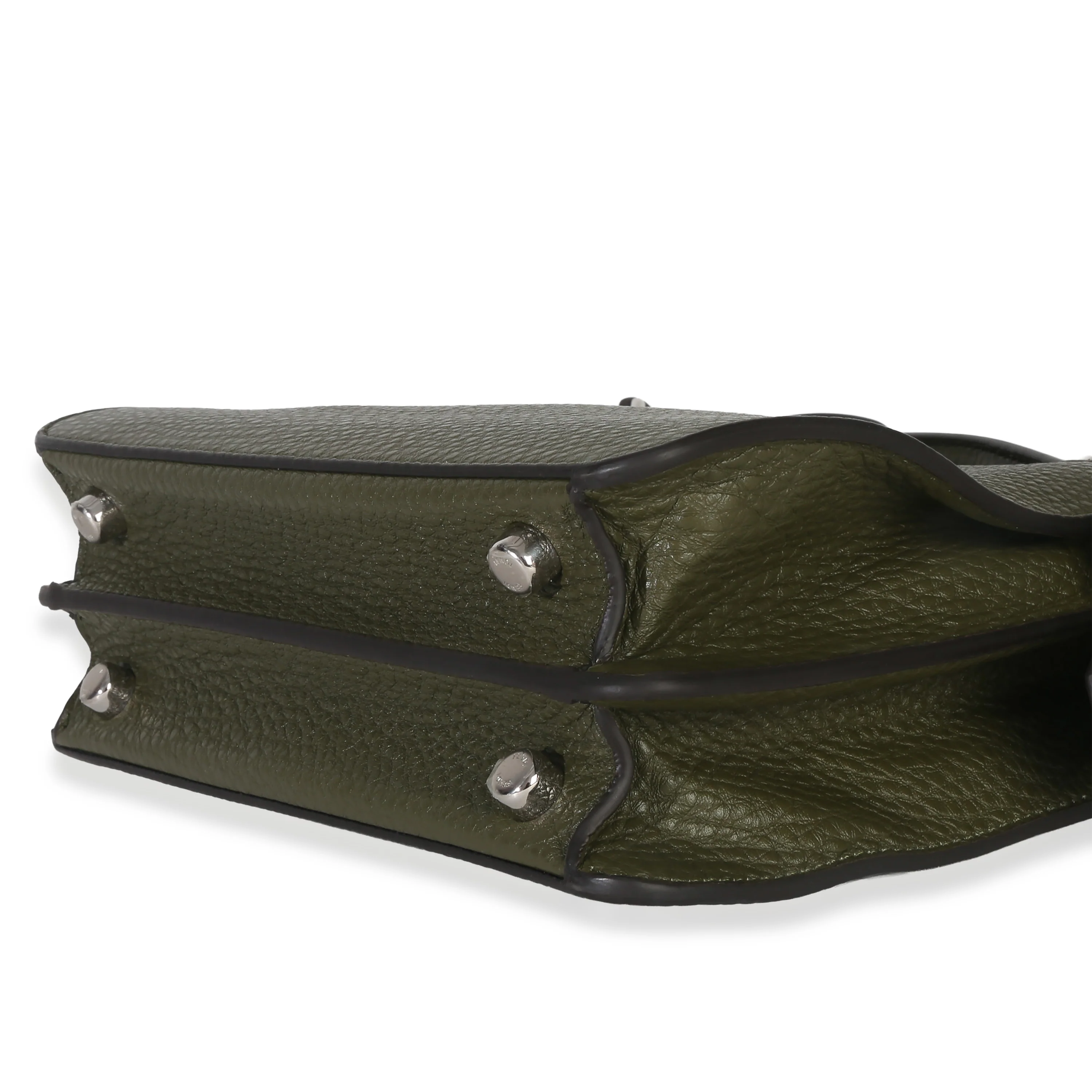 Olive Calfskin Leather Mini Peekaboo ISeeU Bag - Image 7