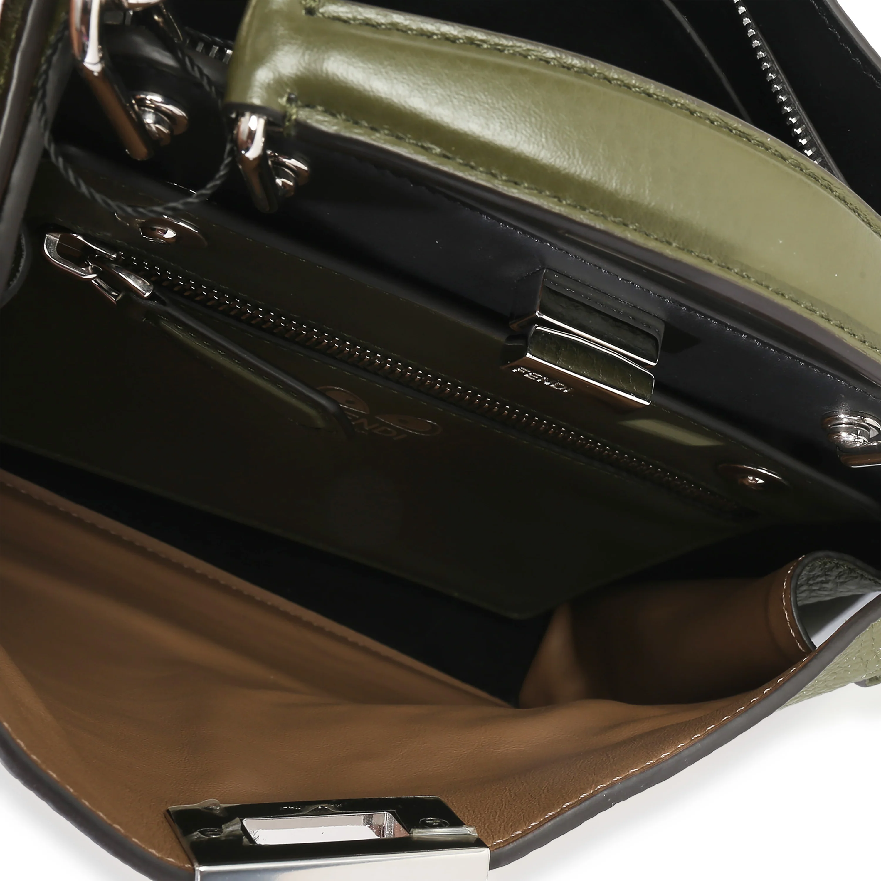 Olive Calfskin Leather Mini Peekaboo ISeeU Bag - Image 9