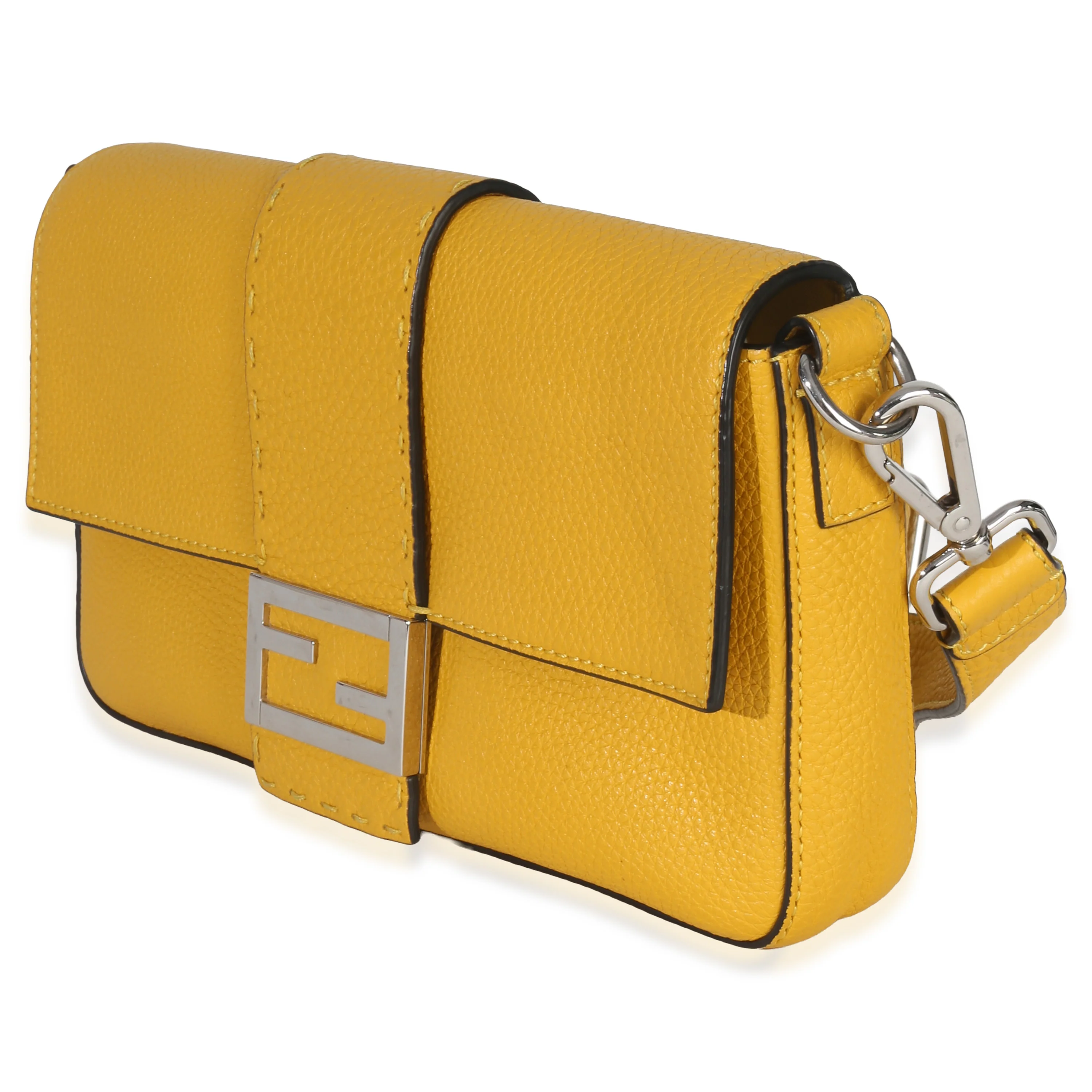 Yellow Cuoio Romano Selleria Belt Baguette Bag - Image 2