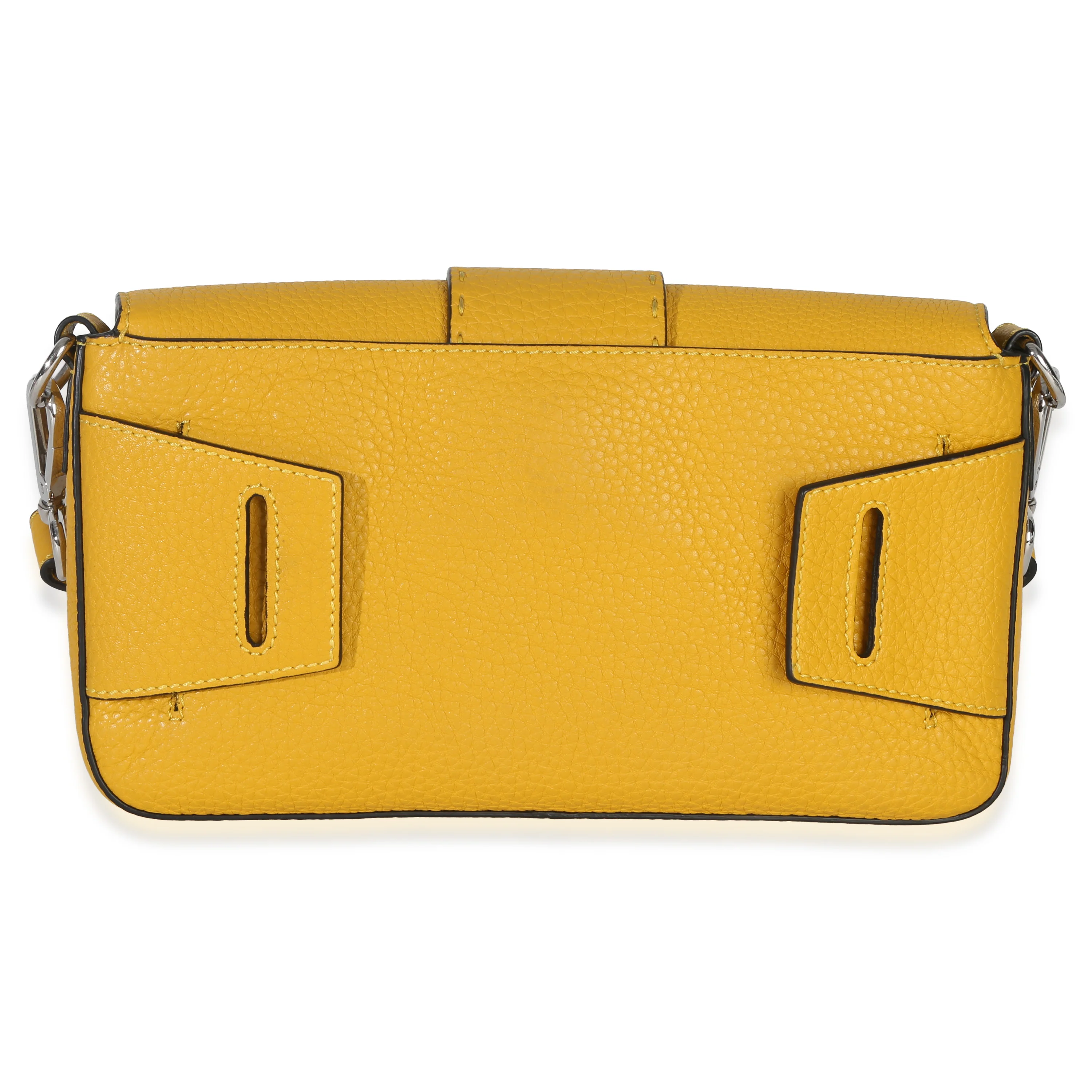 Yellow Cuoio Romano Selleria Belt Baguette Bag - Image 4