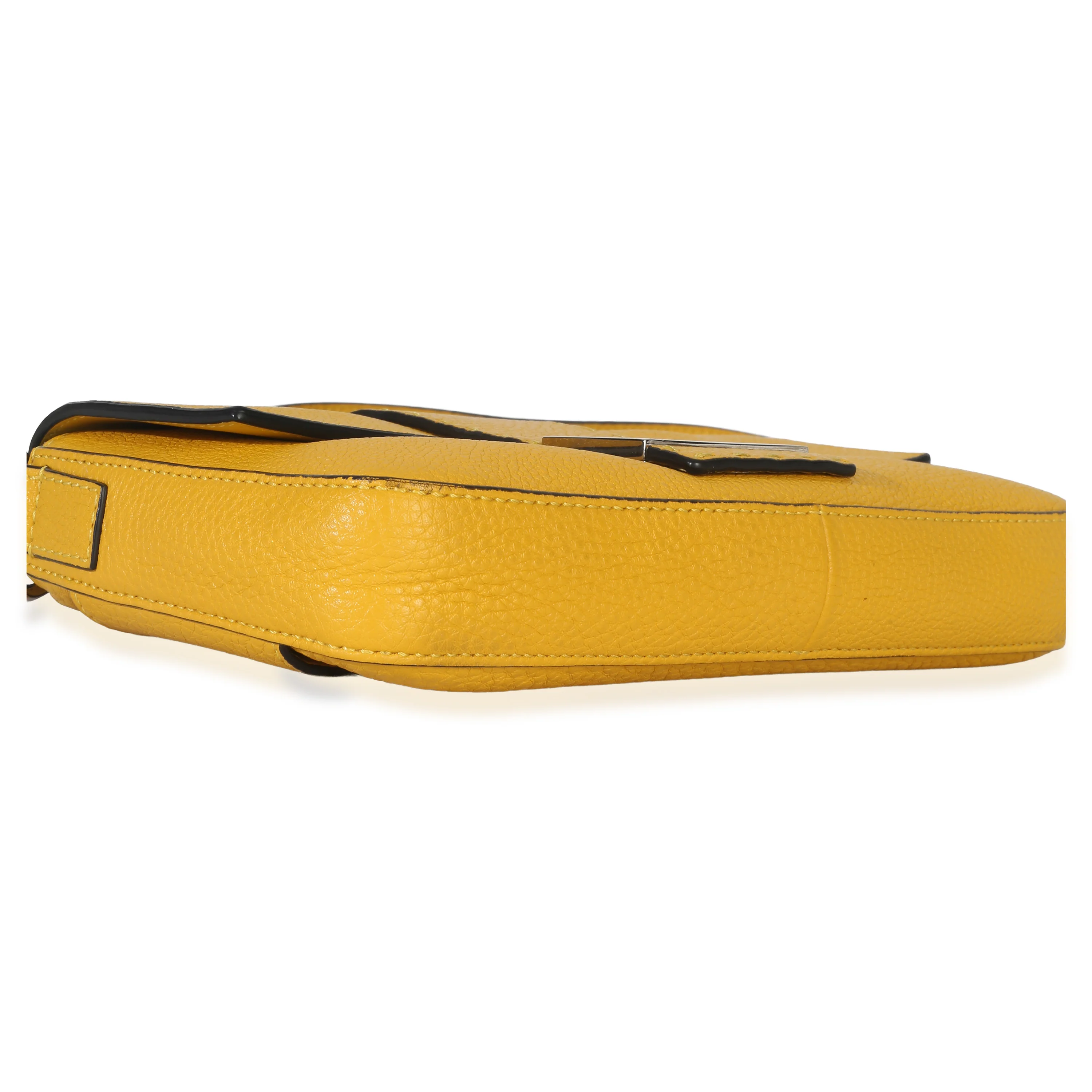 Yellow Cuoio Romano Selleria Belt Baguette Bag - Image 6