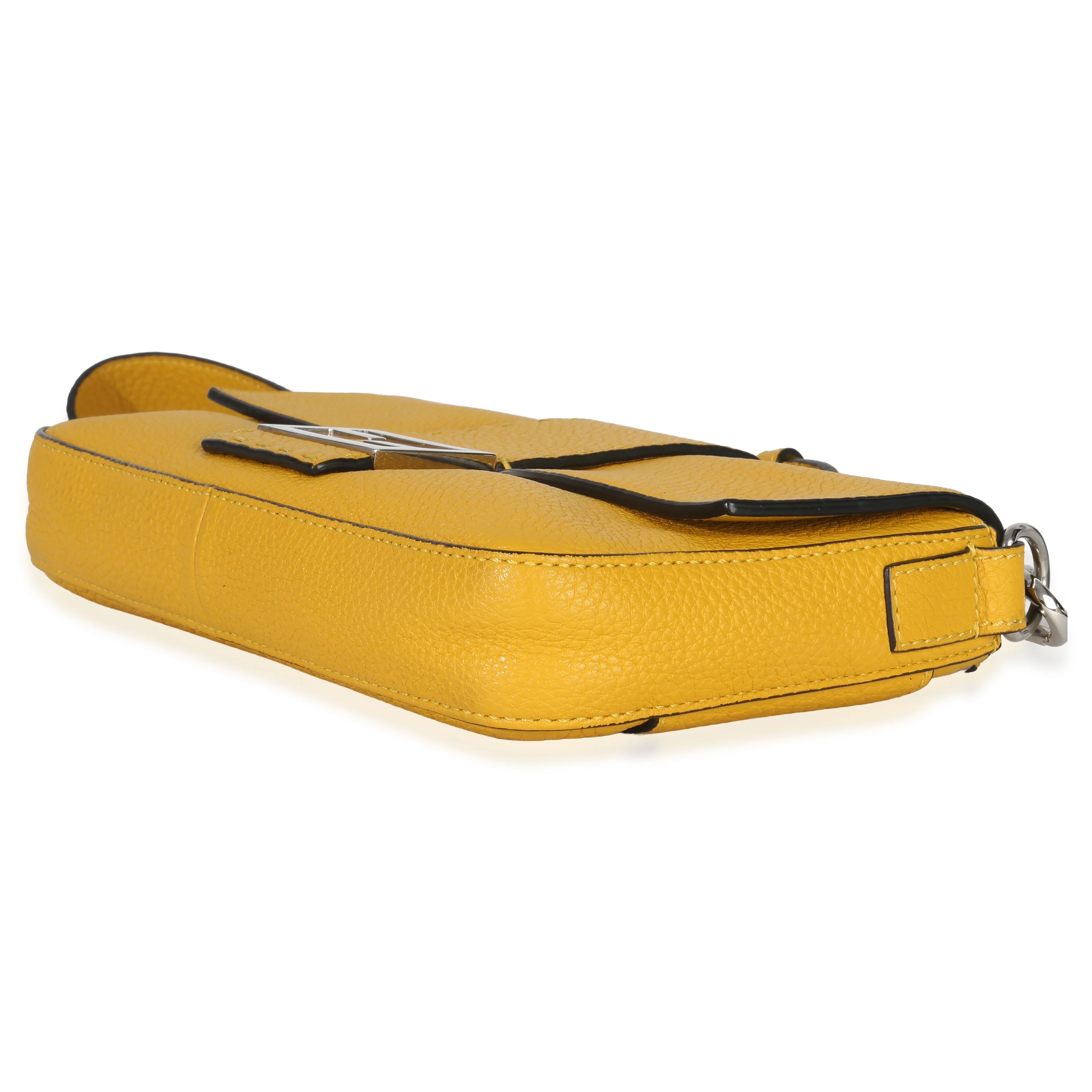 Yellow Cuoio Romano Selleria Belt Baguette Bag - Image 7