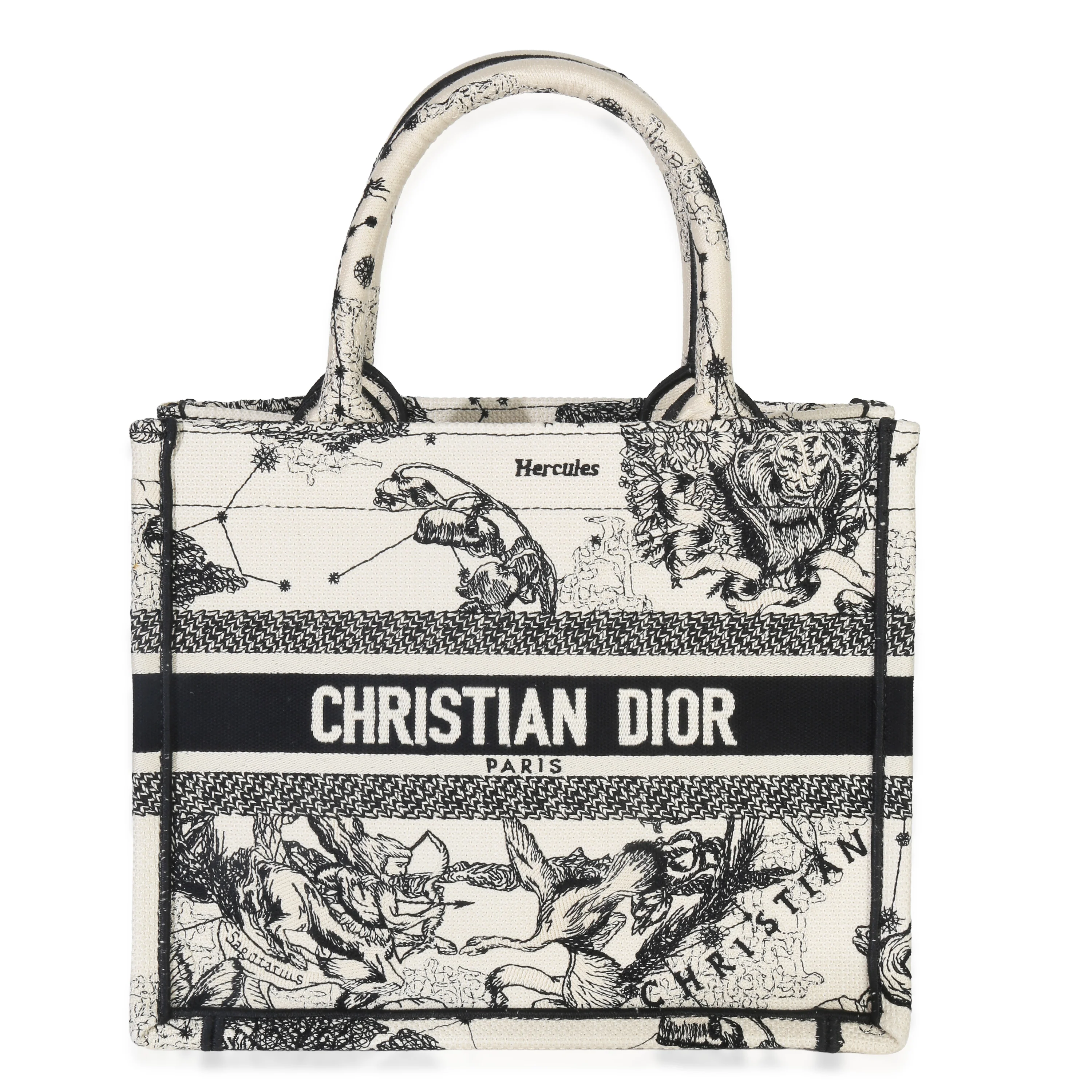 Black White Canvas Hercules Small Book Tote
