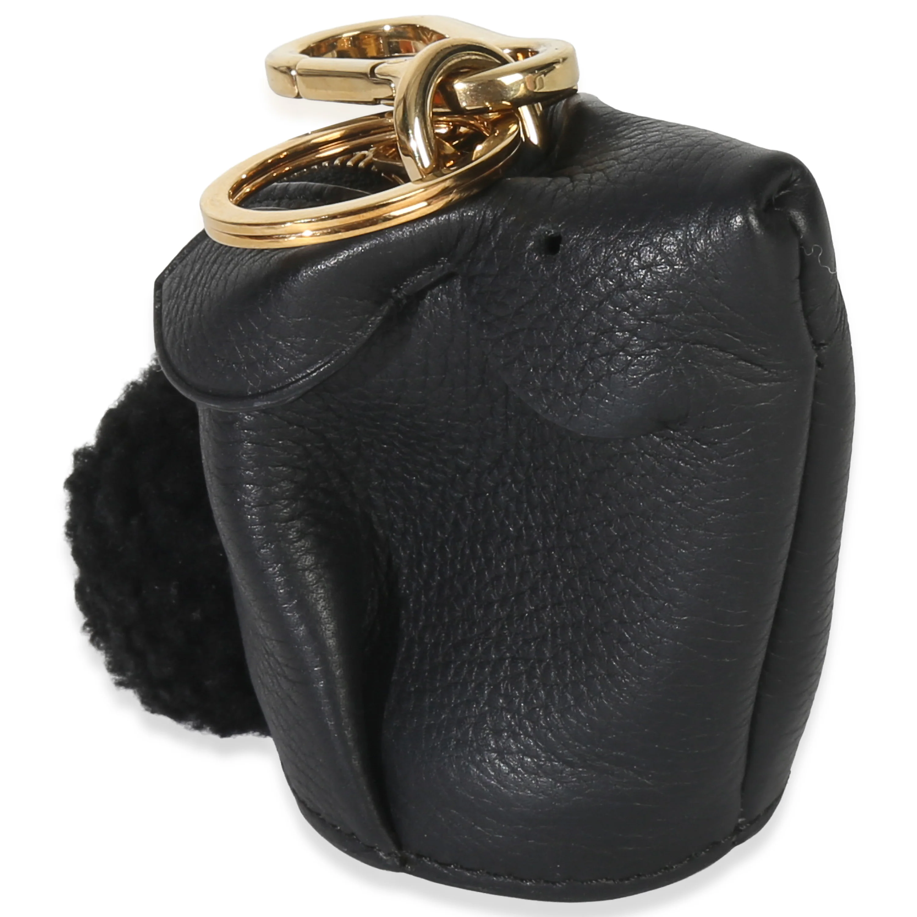 Black Calfskin Shearling Bunny Coin Purse - Image 2
