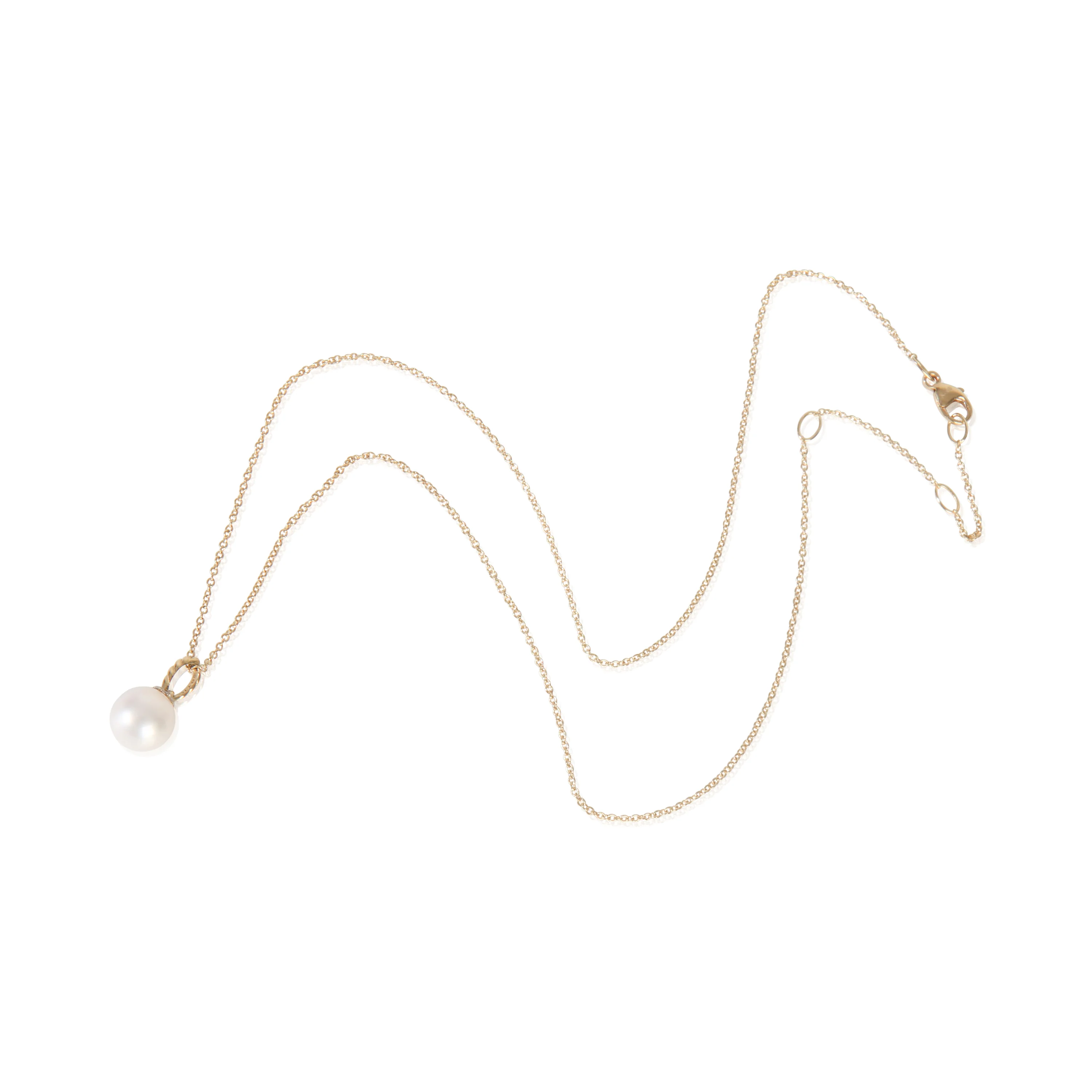 Yellow Gold Pearl and Diamond Petite Solari Pendant - Image 4