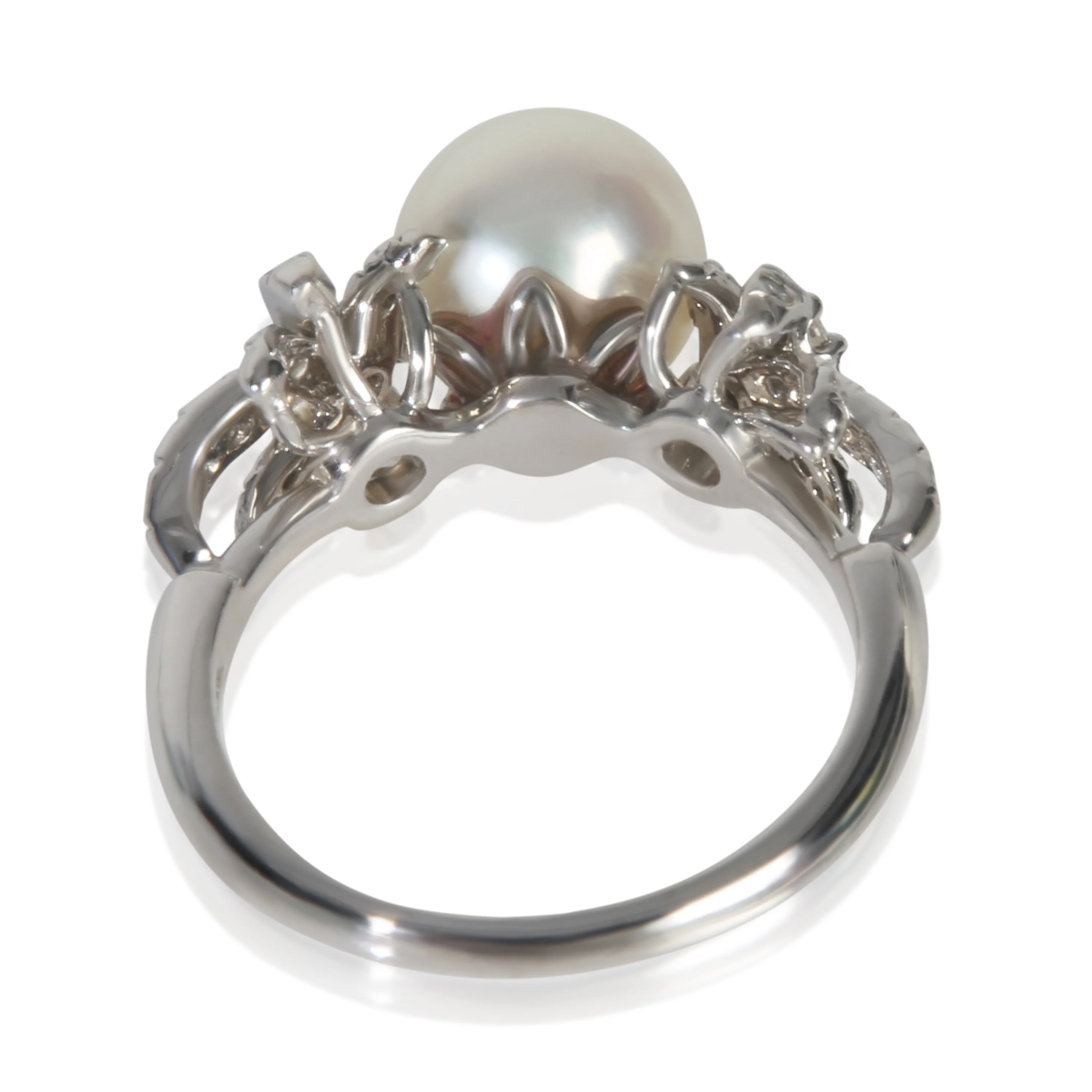 Platinum Pearl and Diamond Fireworks Ring - Image 3