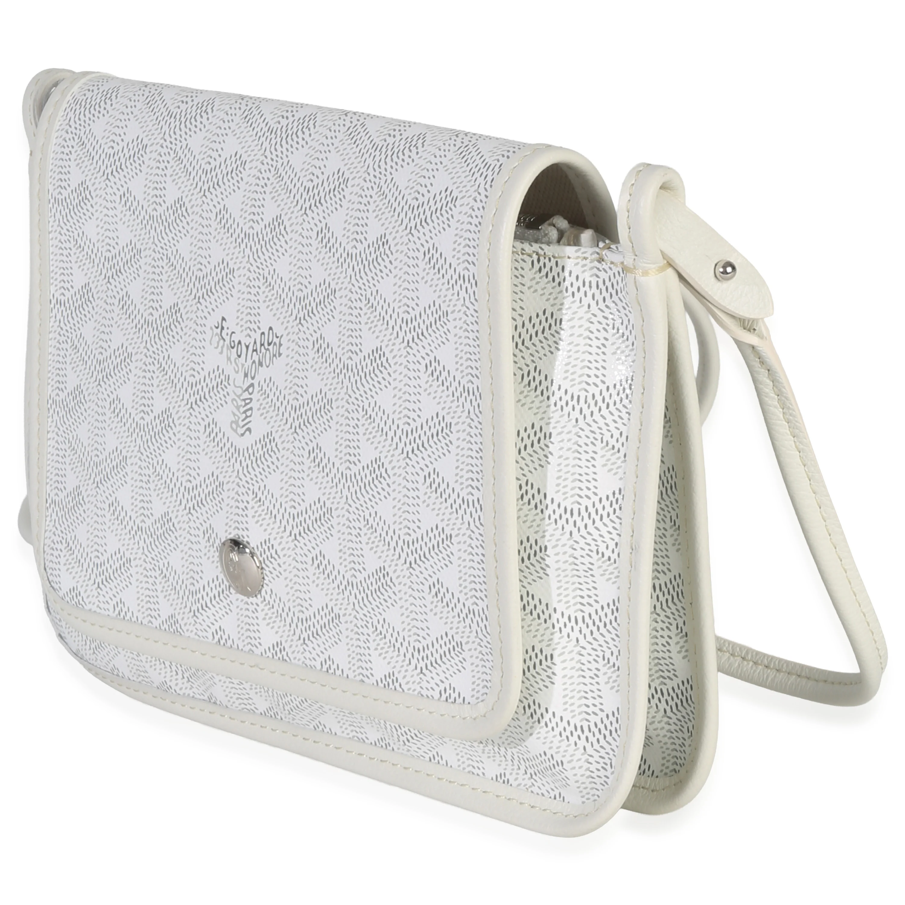 White Goyardine Canvas Plumet Pocket Wallet - Image 2