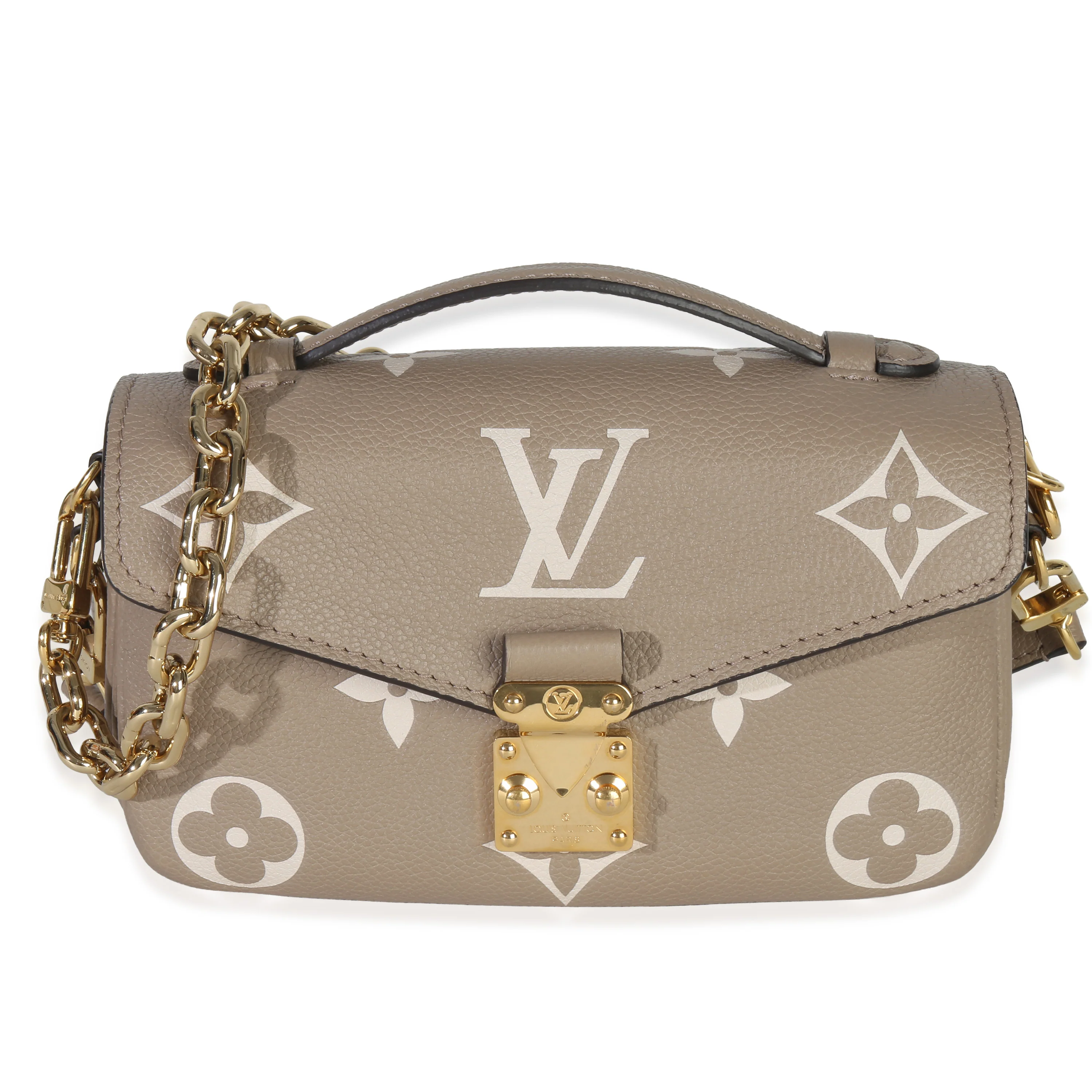 Tourterelle Creme Giant Monogram Empreinte Pochette Metis