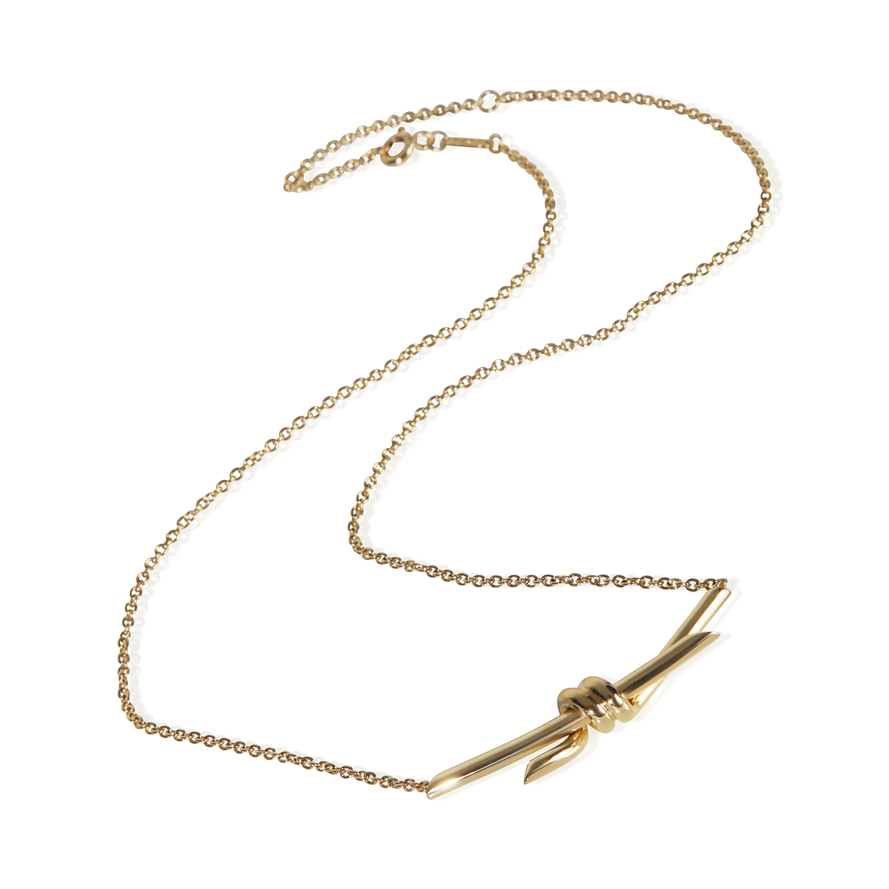 Yellow Gold Knot Necklace - Image 3