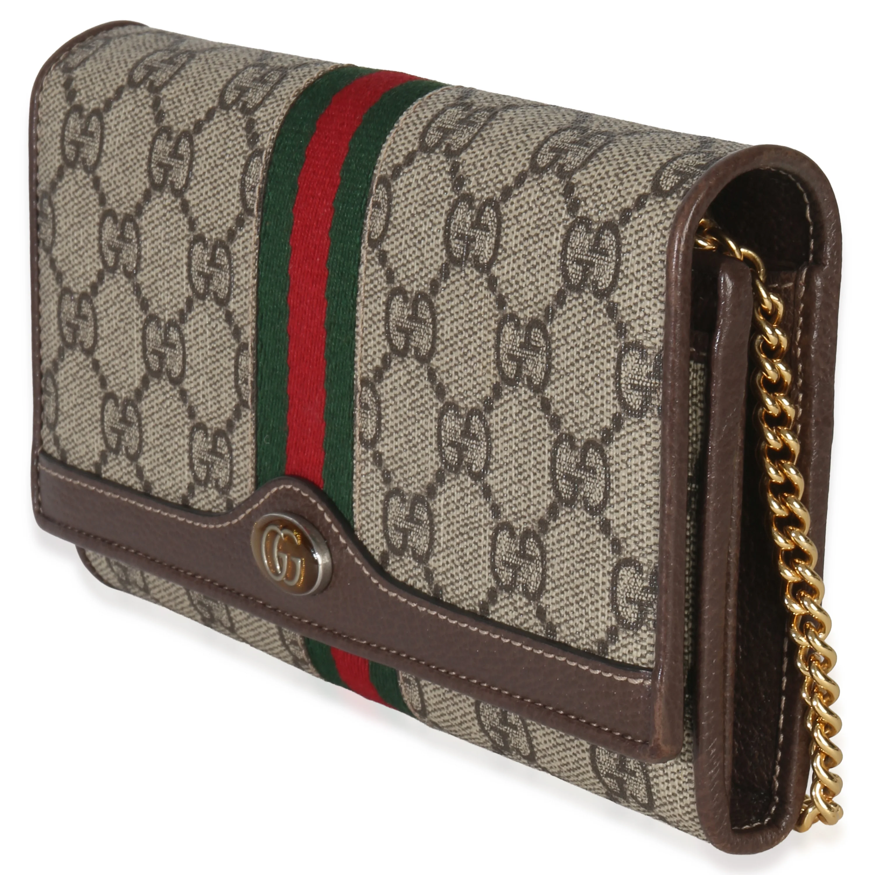 Beige GG Supreme Canvas Ophidia Wallet On Chain - Image 2