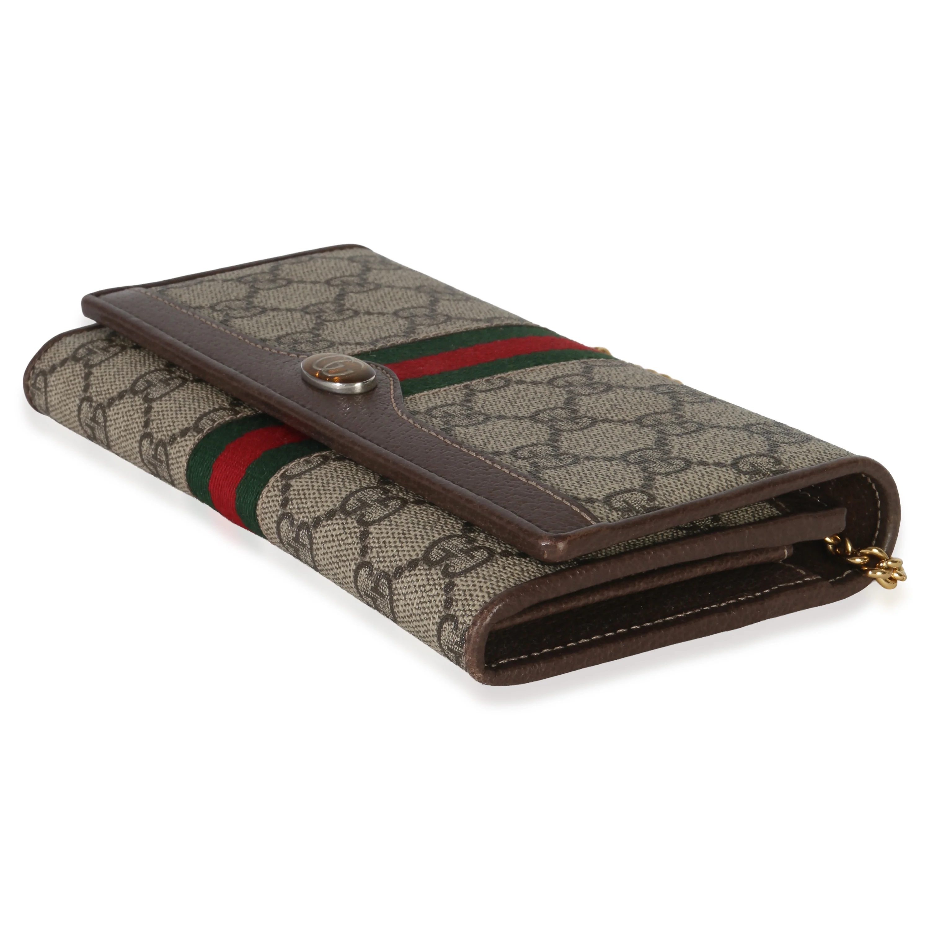 Beige GG Supreme Canvas Ophidia Wallet On Chain - Image 7