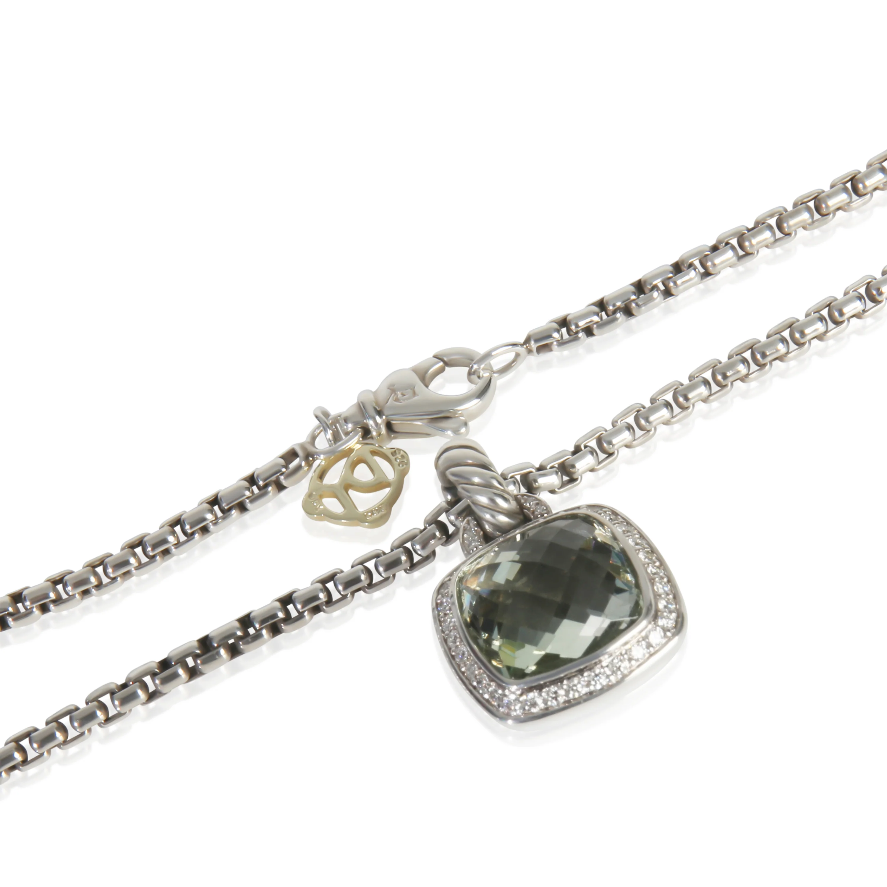 Sterling Silver Prasiolite and Diamond Albion Pendant - Image 2