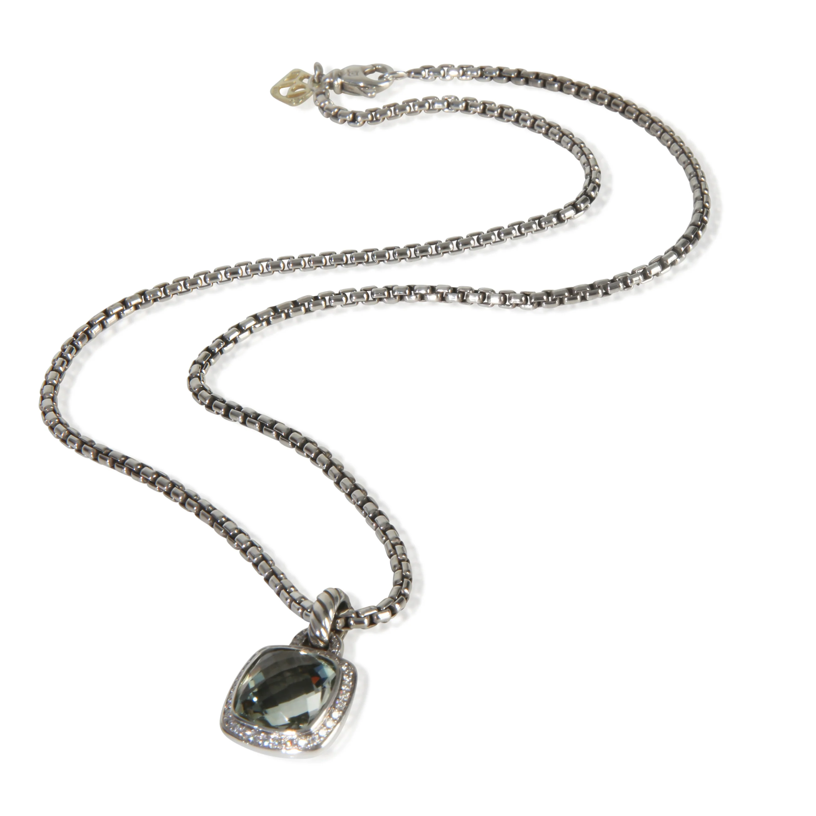 Sterling Silver Prasiolite and Diamond Albion Pendant - Image 3