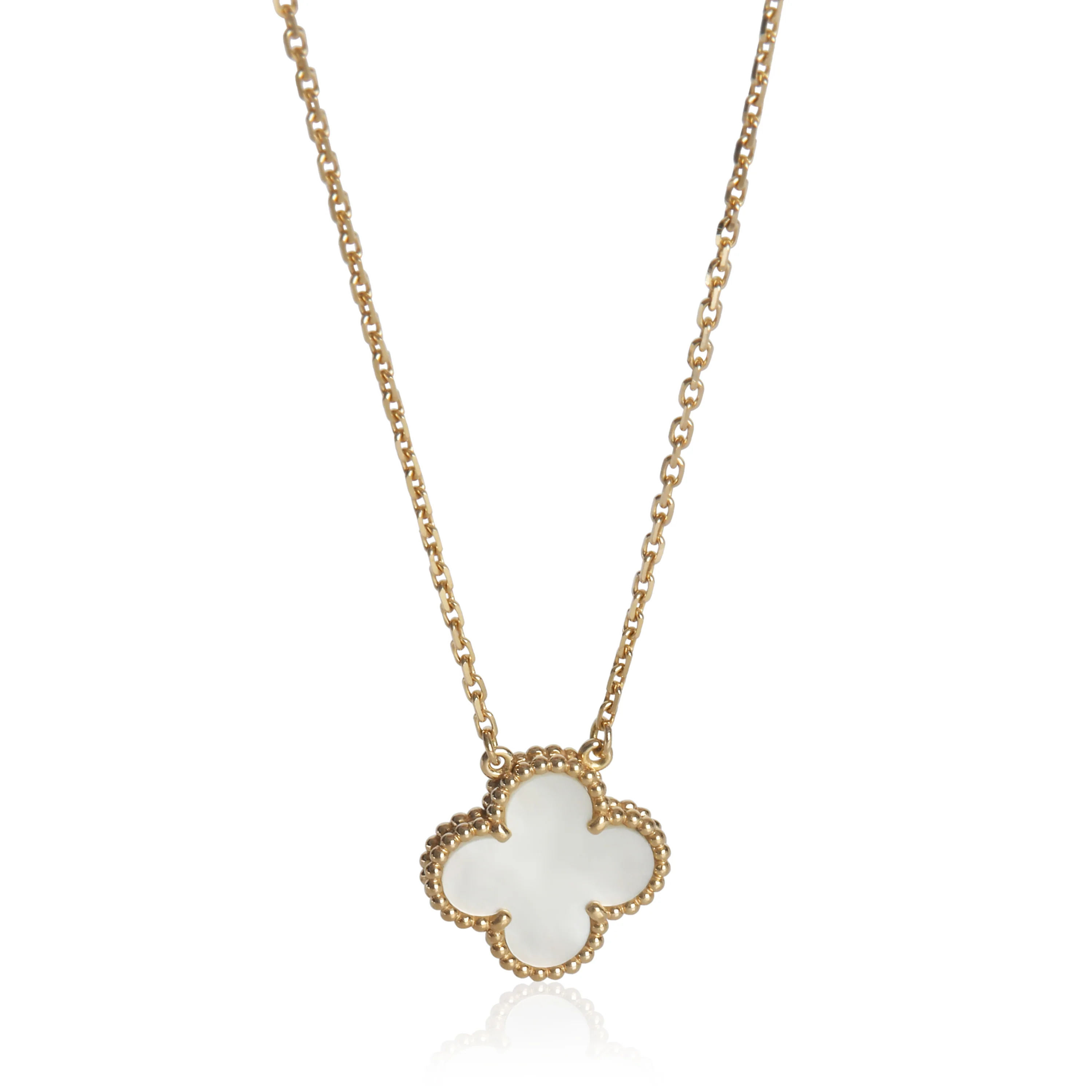 Yellow Gold Mother Of Pearl Vintage Alhambra Pendant