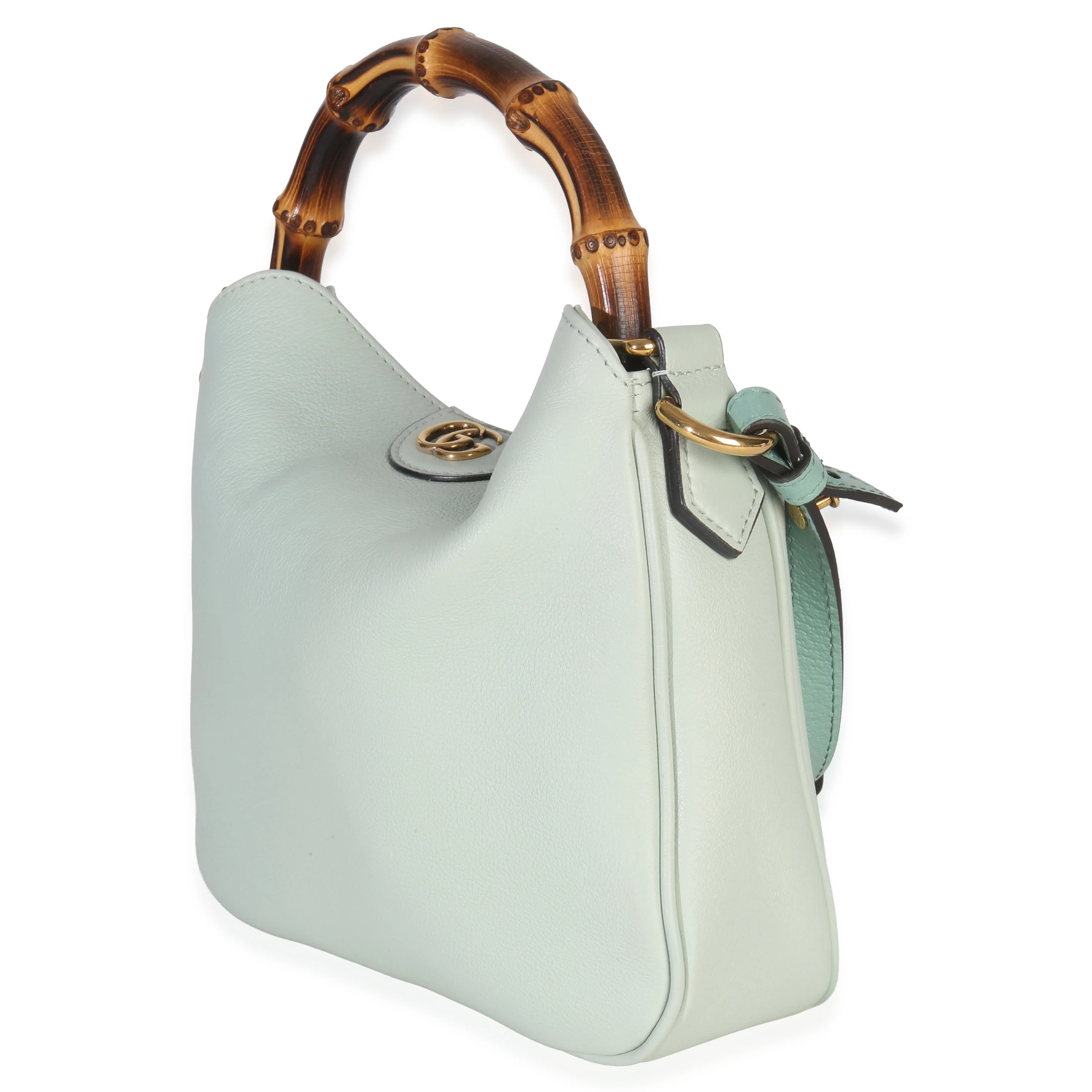 Mint Green Calfskin Bamboo Small Diana Shoulder Bag - Image 3