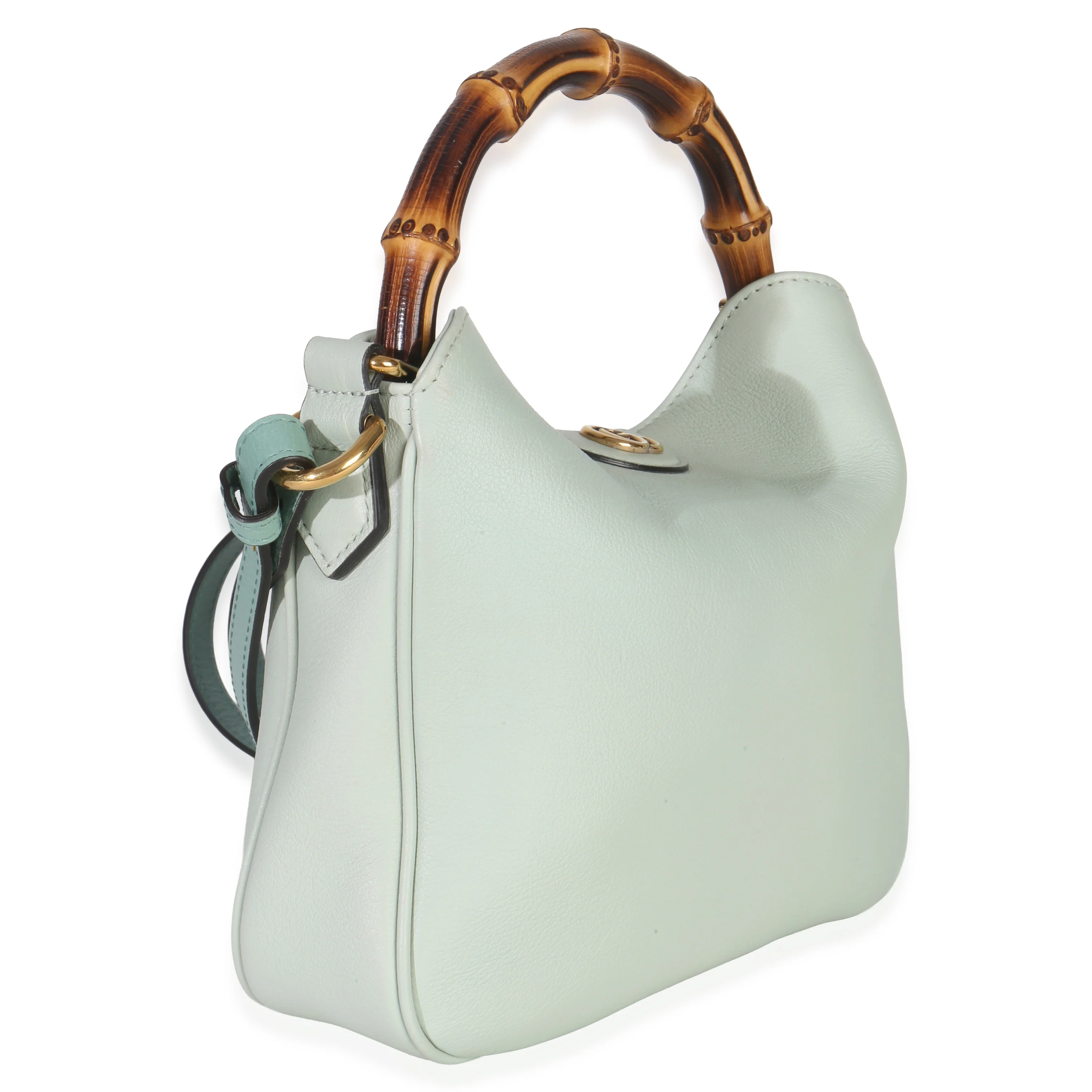 Mint Green Calfskin Bamboo Small Diana Shoulder Bag - Image 4