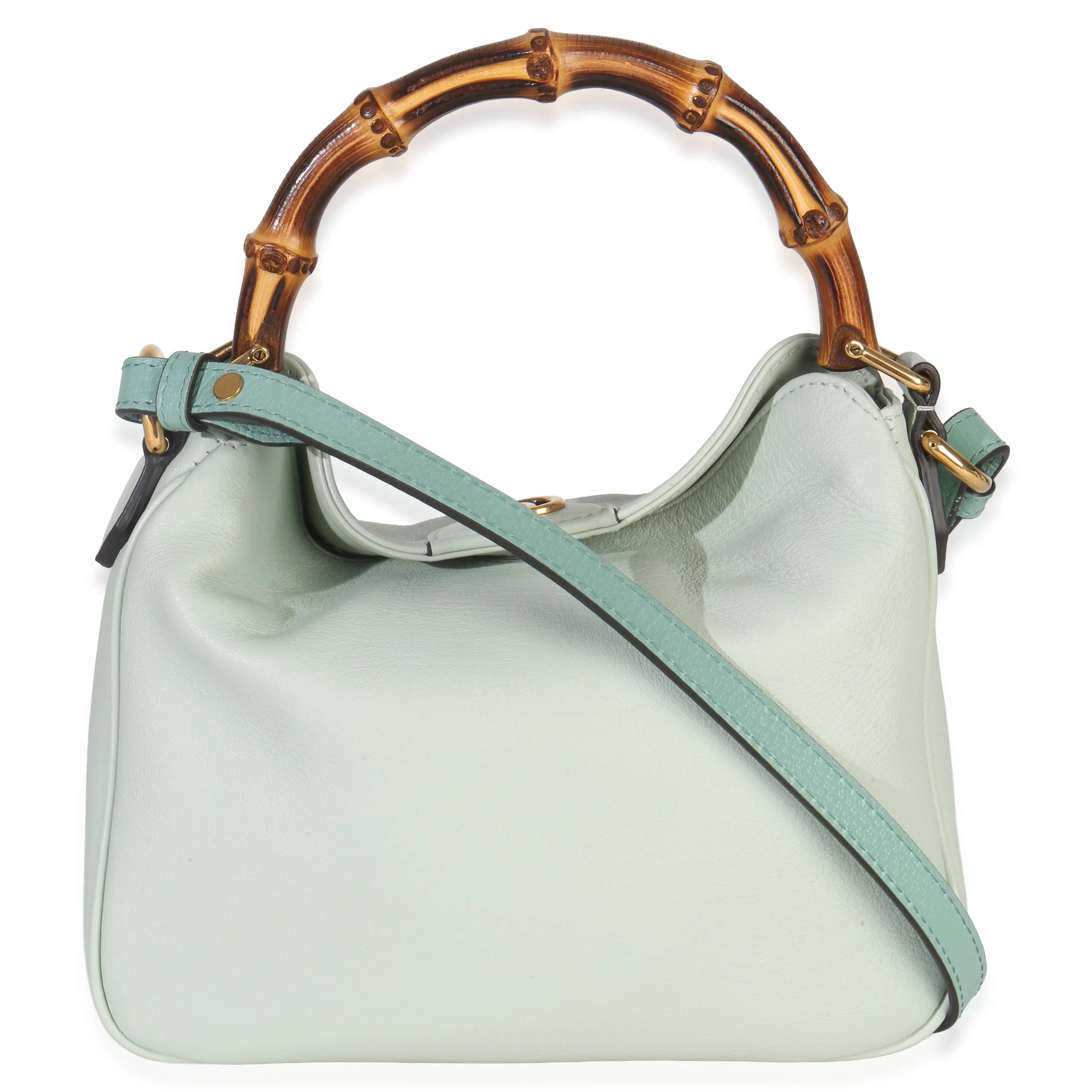 Mint Green Calfskin Bamboo Small Diana Shoulder Bag - Image 5