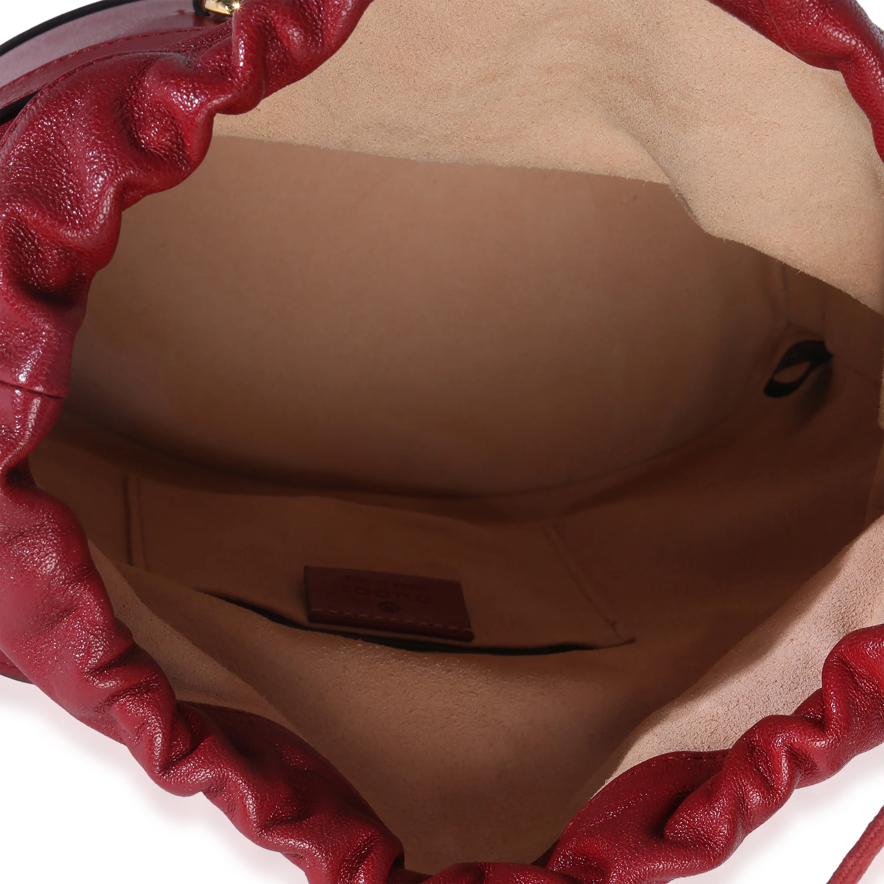 Red Calfskin Horsebit 1955 Drawstring Bucket Bag - Image 8