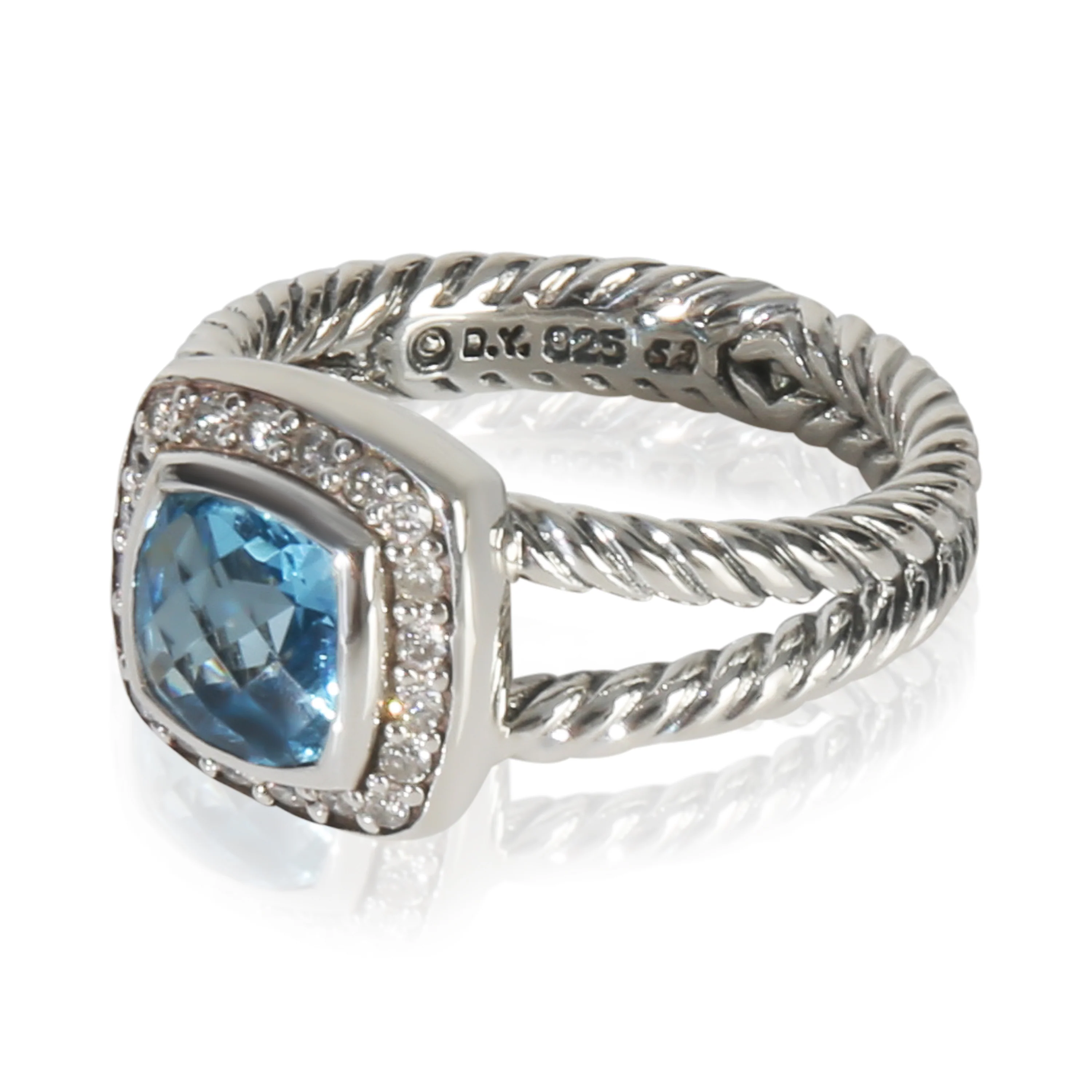 Sterling Silver Topaz and Diamond Petite Albion Ring - Image 2