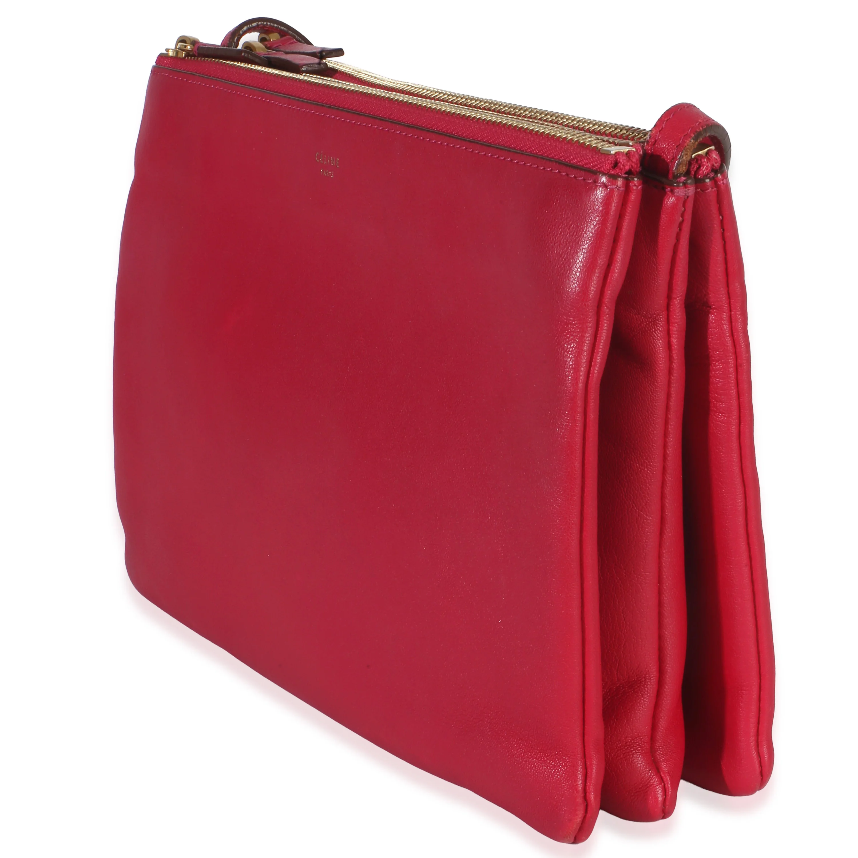 Fuschia Lambskin Large Trio Crossbody - Image 2