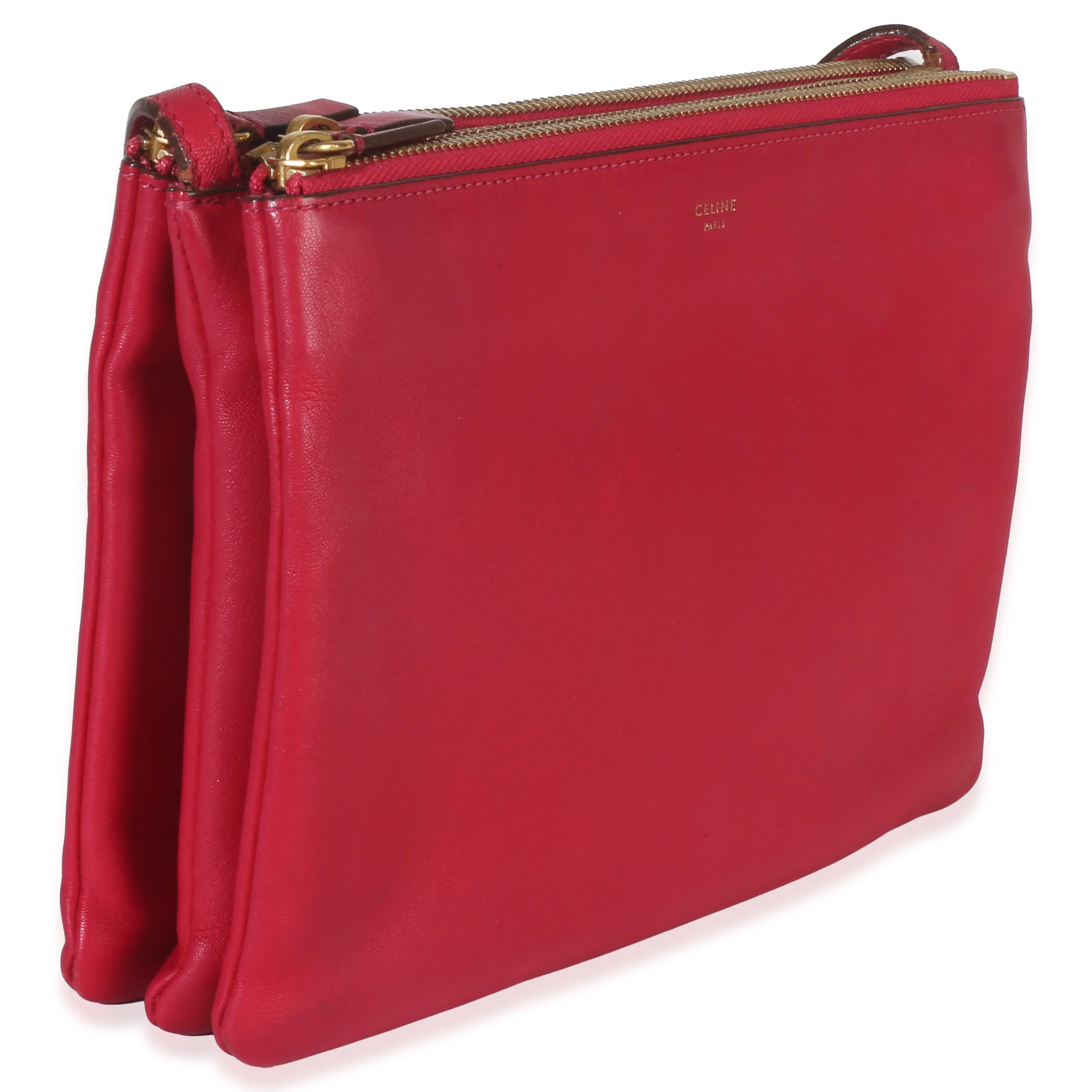 Fuschia Lambskin Large Trio Crossbody - Image 3