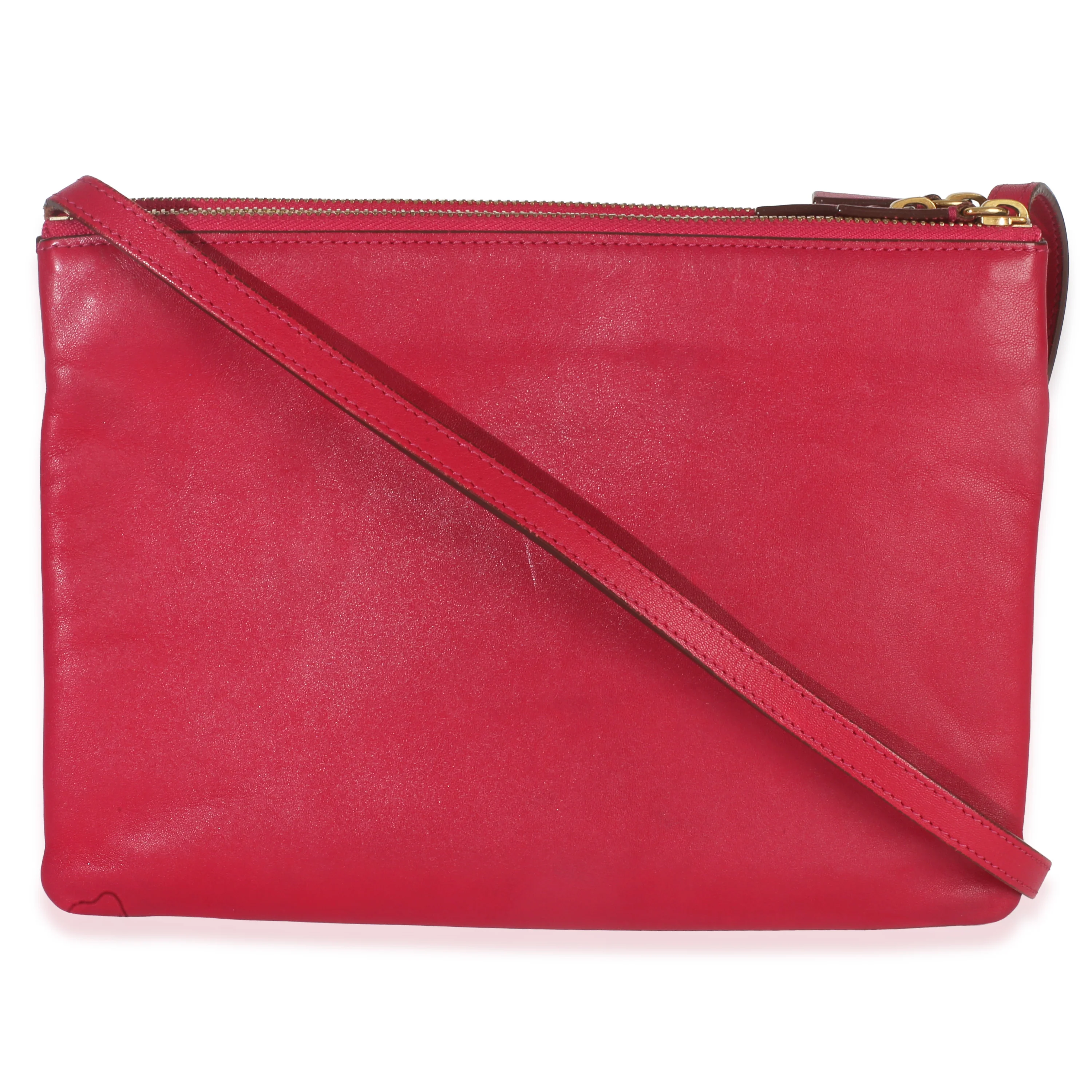 Fuschia Lambskin Large Trio Crossbody - Image 4