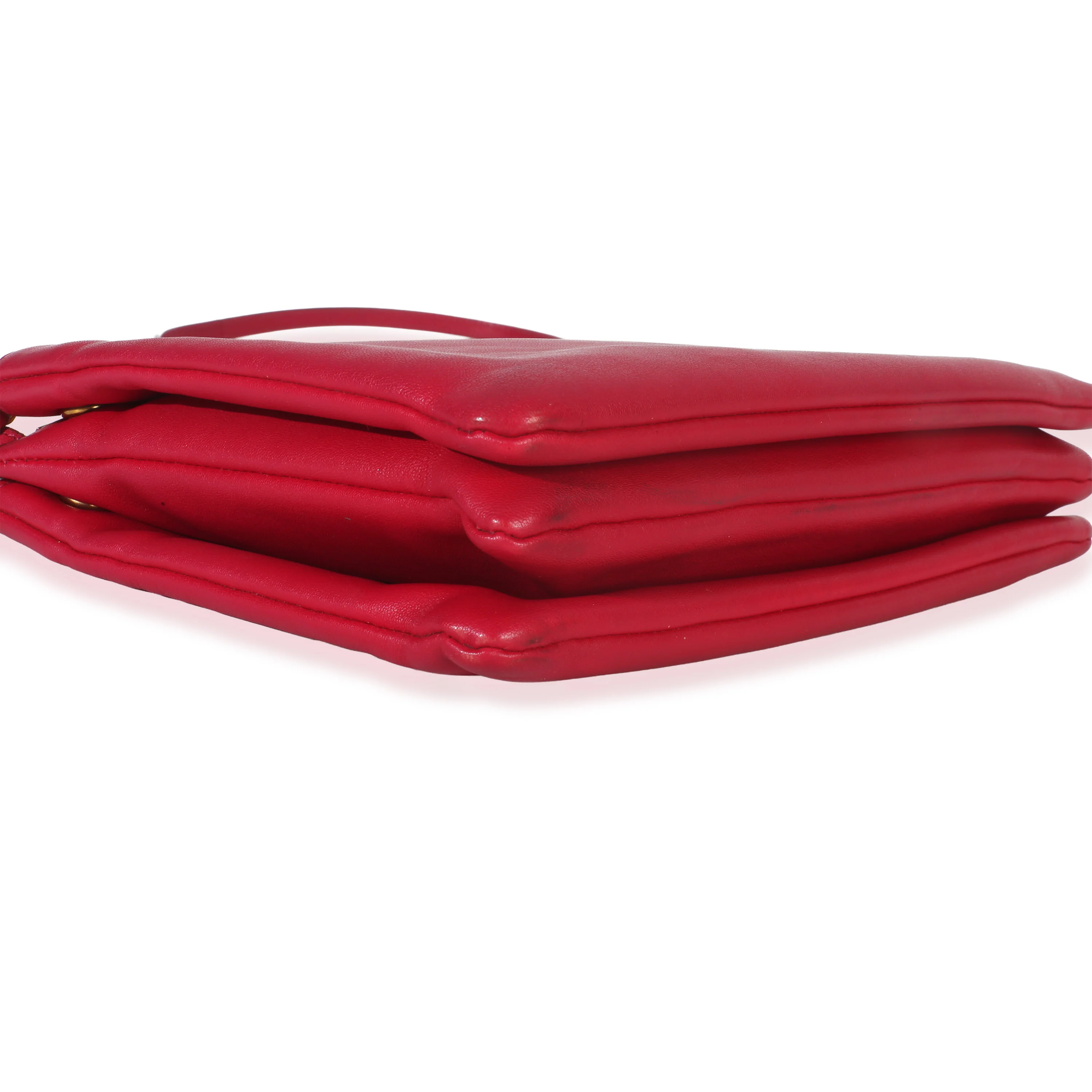 Fuschia Lambskin Large Trio Crossbody - Image 6
