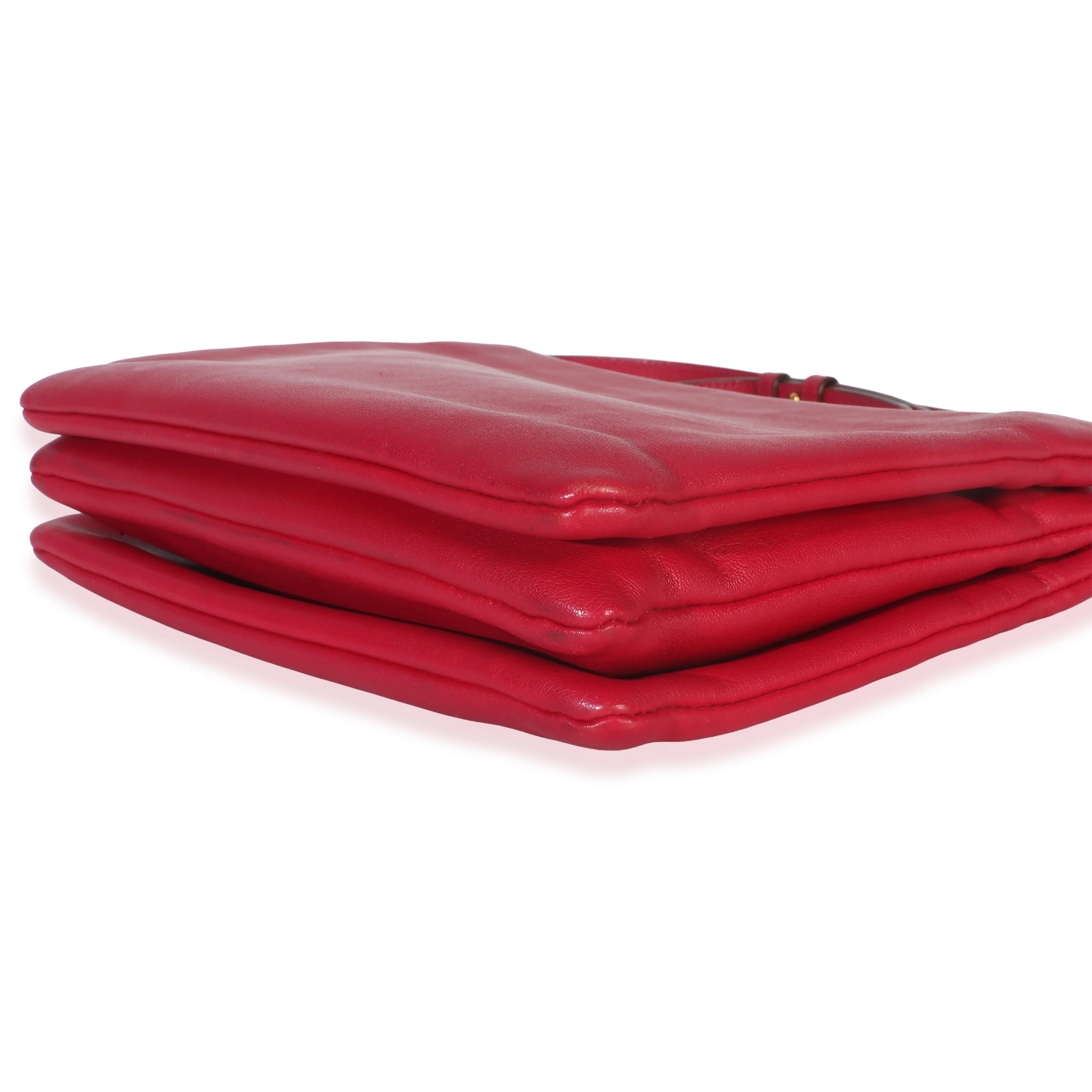Fuschia Lambskin Large Trio Crossbody - Image 7