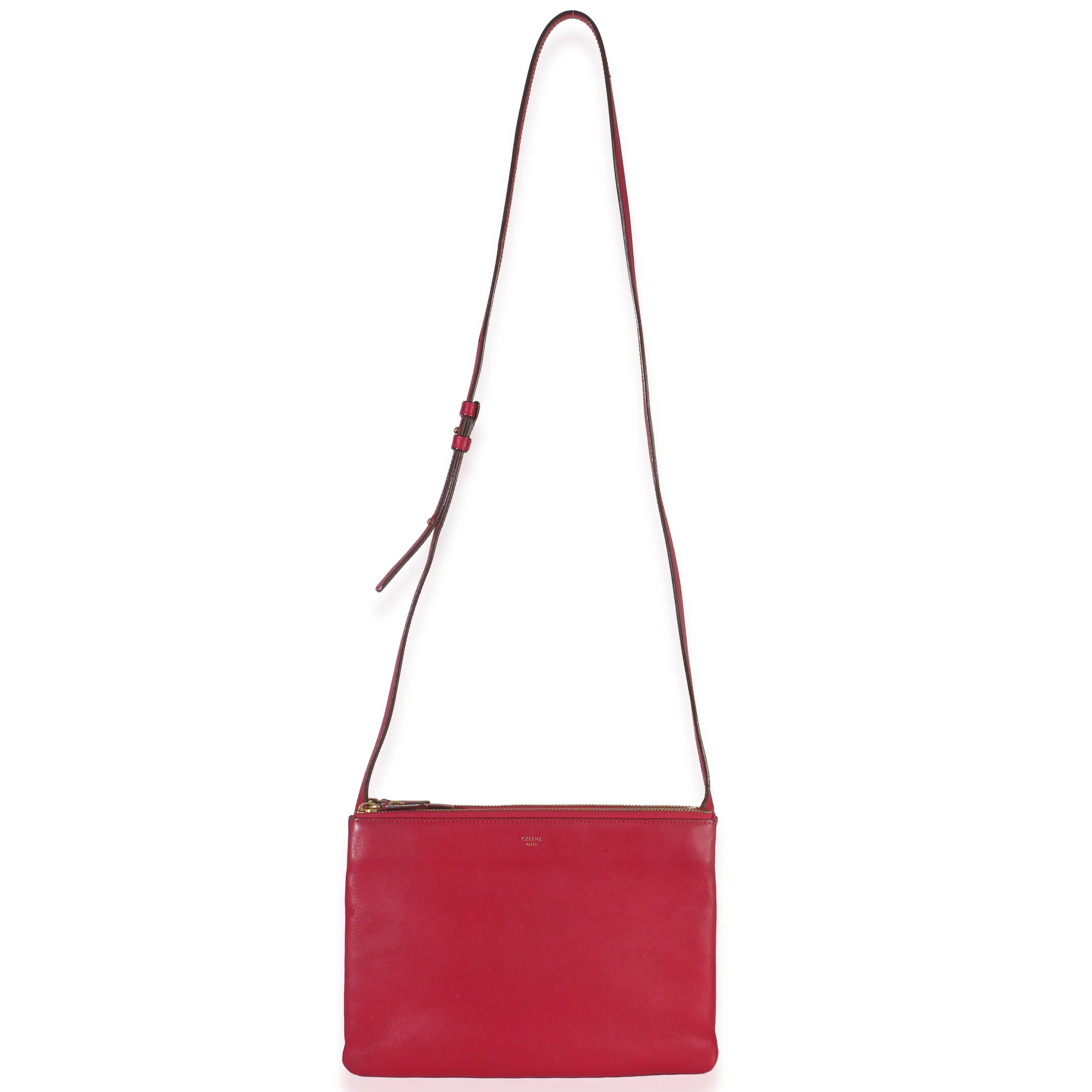 Fuschia Lambskin Large Trio Crossbody - Image 8