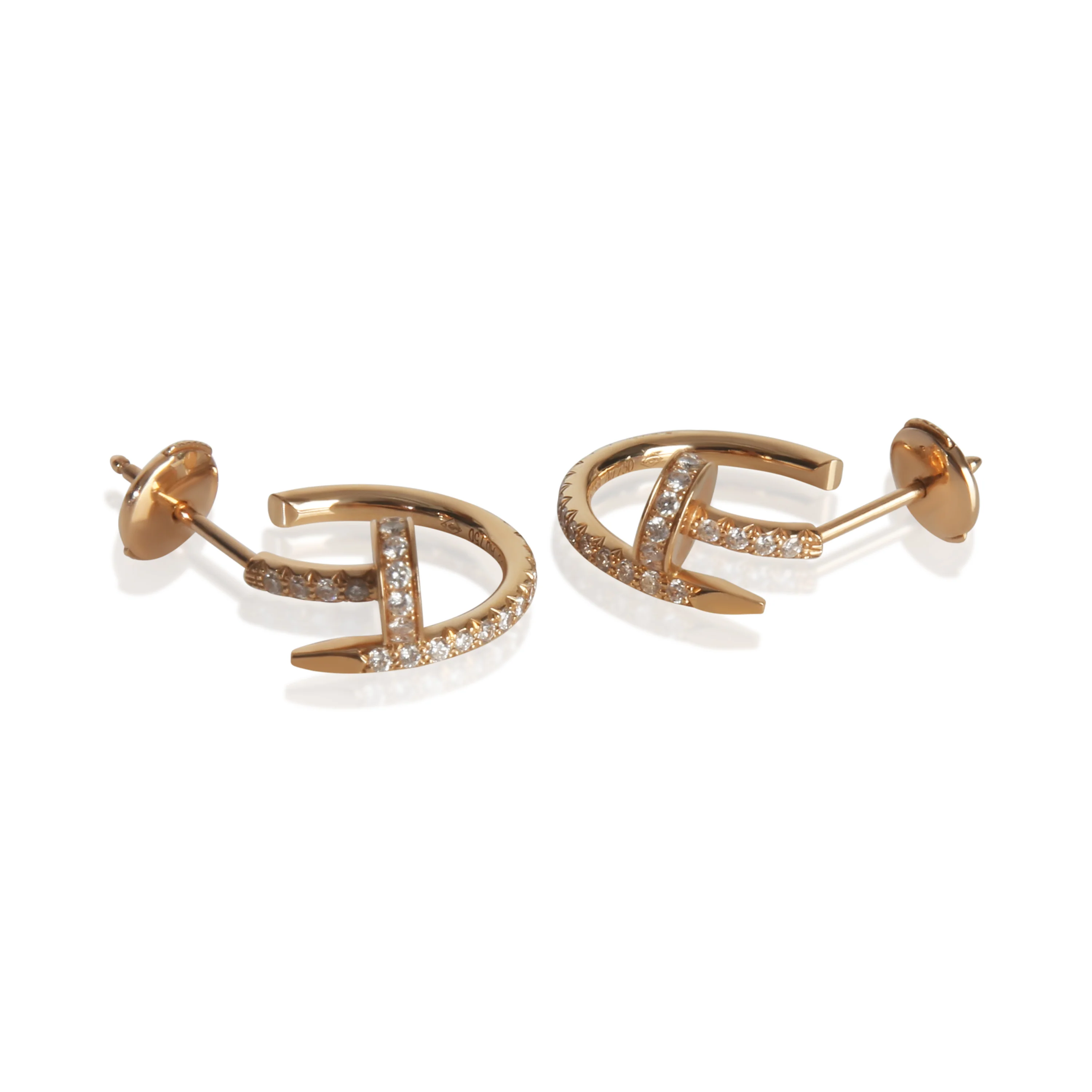 Rose Gold Diamond Small Model Juste Un Clou Earrings - Image 2