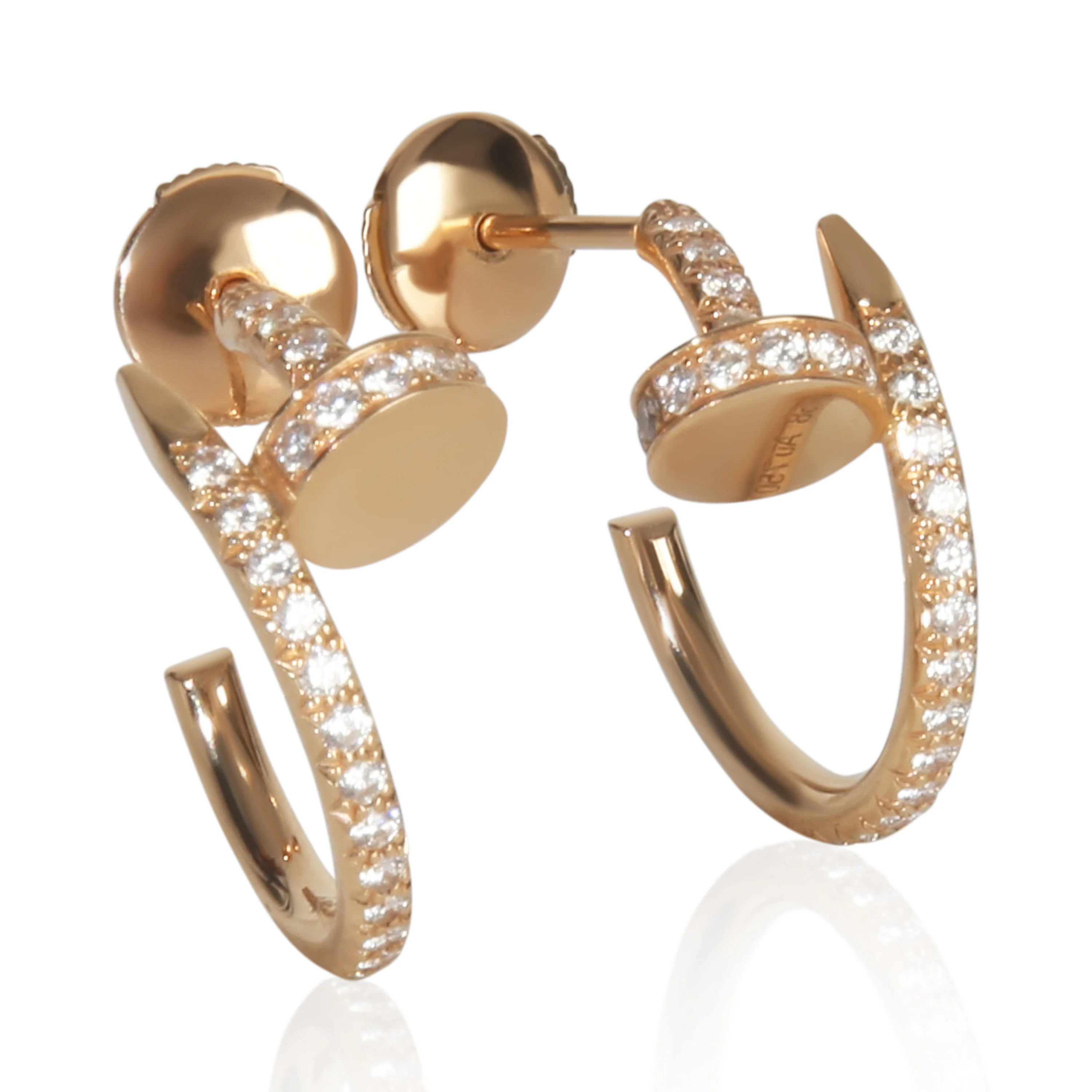Rose Gold Diamond Small Model Juste Un Clou Earrings - Image 3