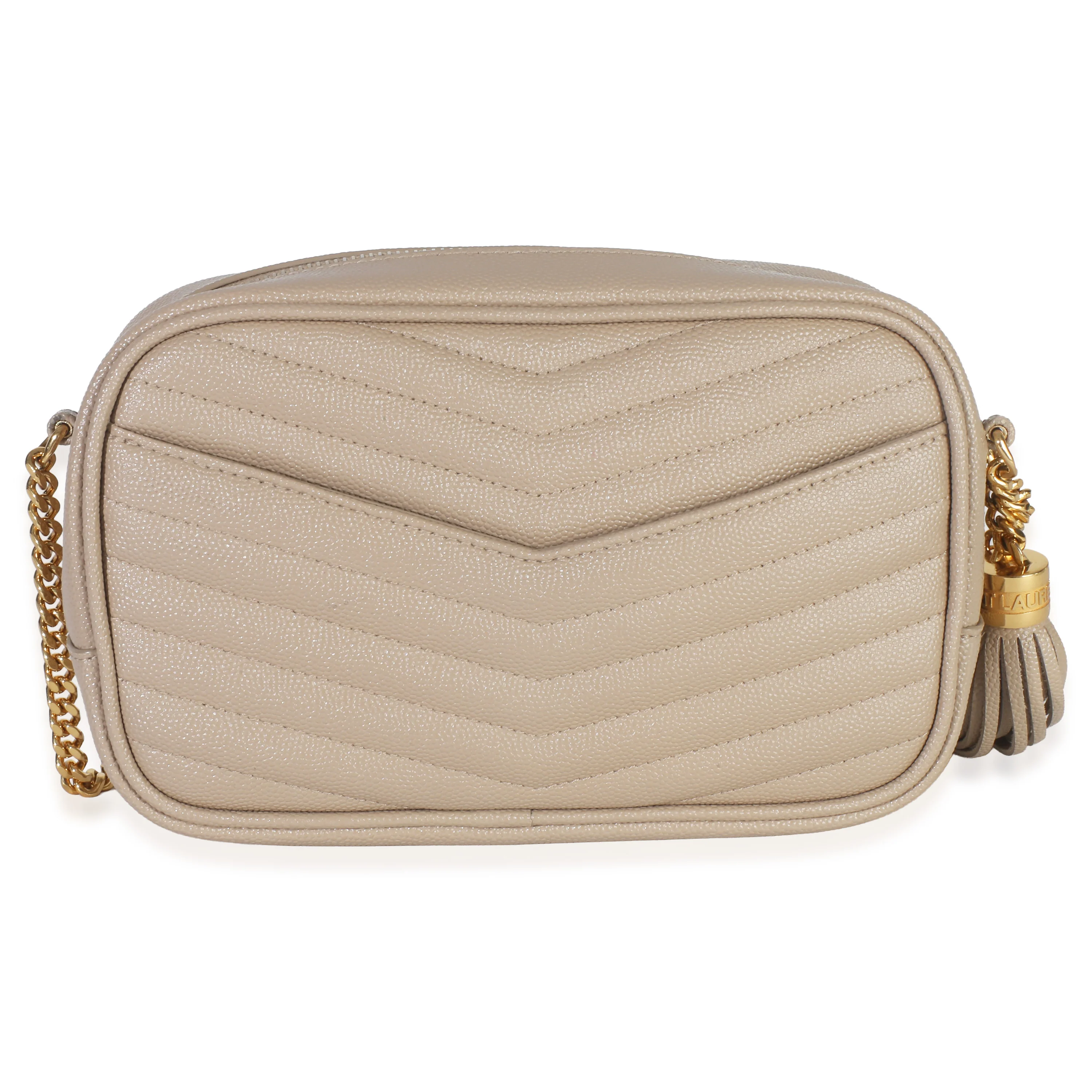 Beige Grain De Poudre Matelasse Mini Lou Camera Bag - Image 4