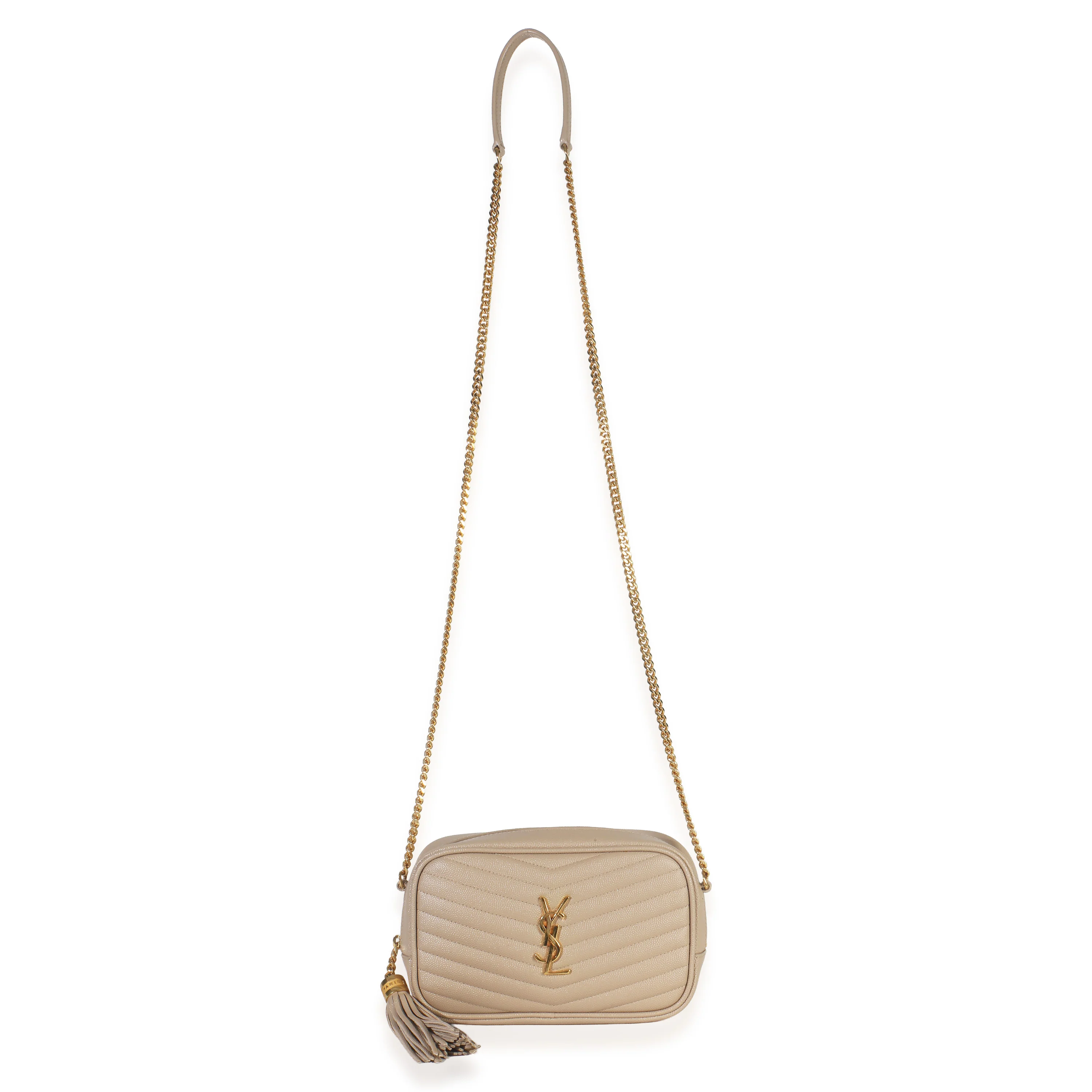 Beige Grain De Poudre Matelasse Mini Lou Camera Bag - Image 8