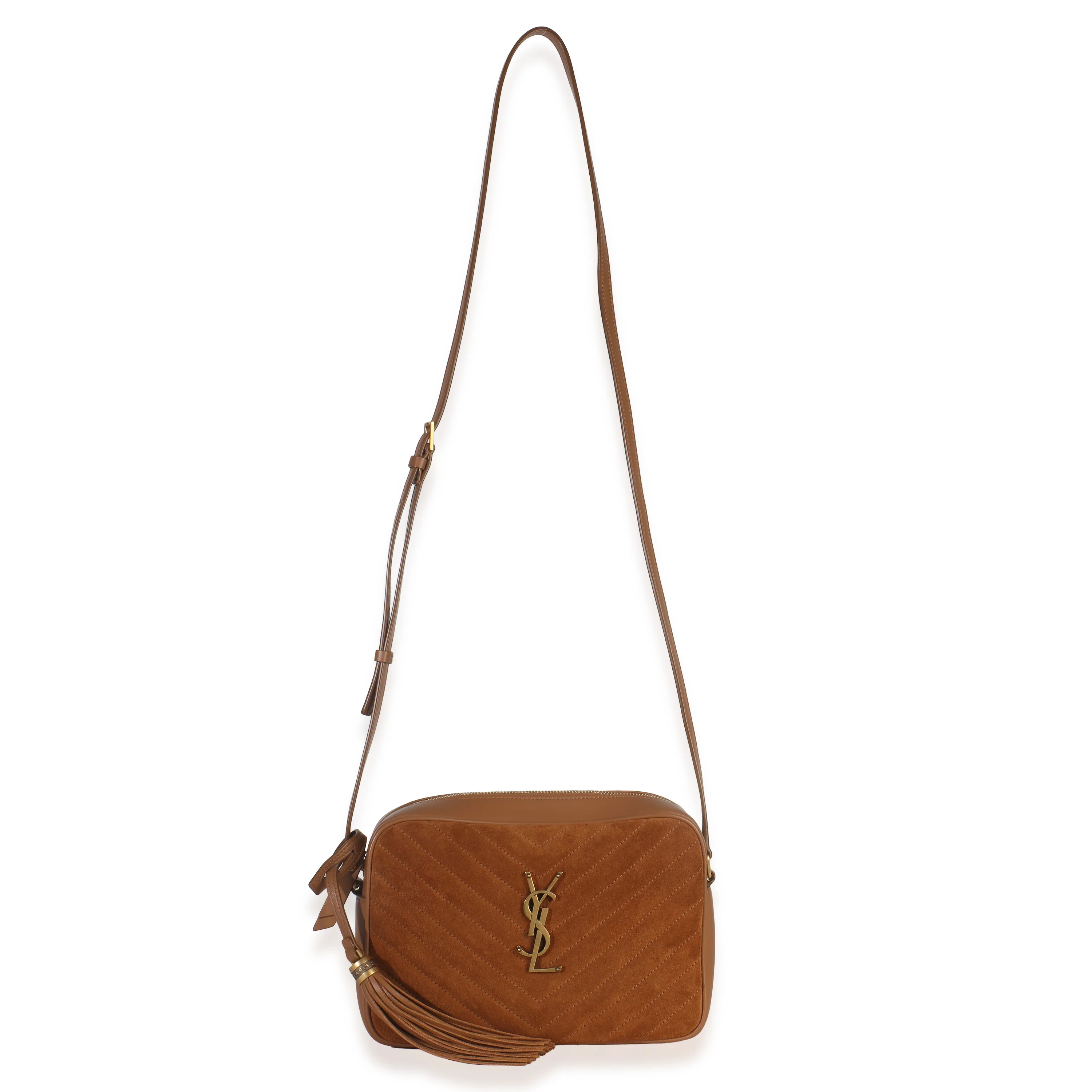 Cinnamon Suede Matelasse Monogram Lou Camera - Image 9