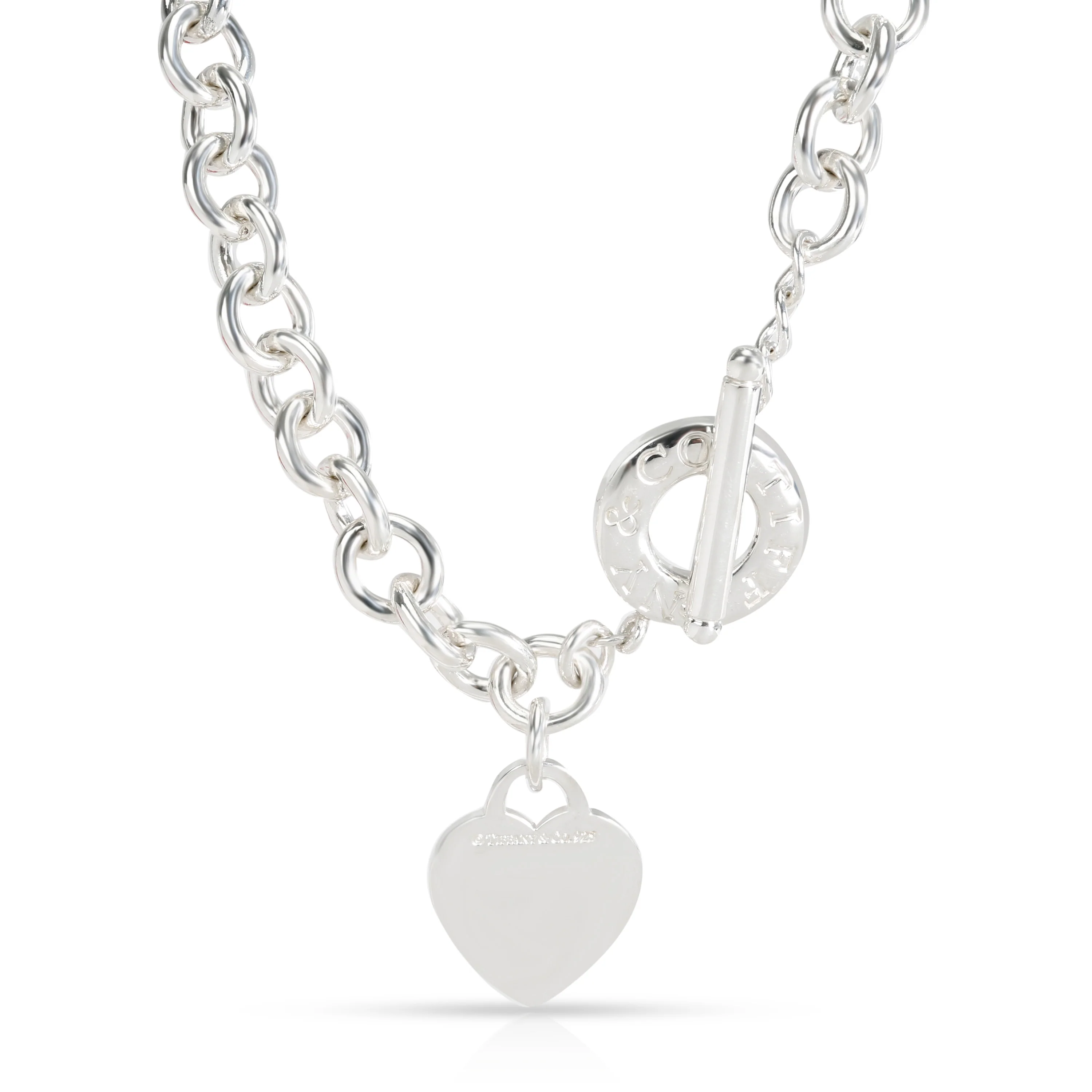 Sterling Silver  Heart Tag Necklace