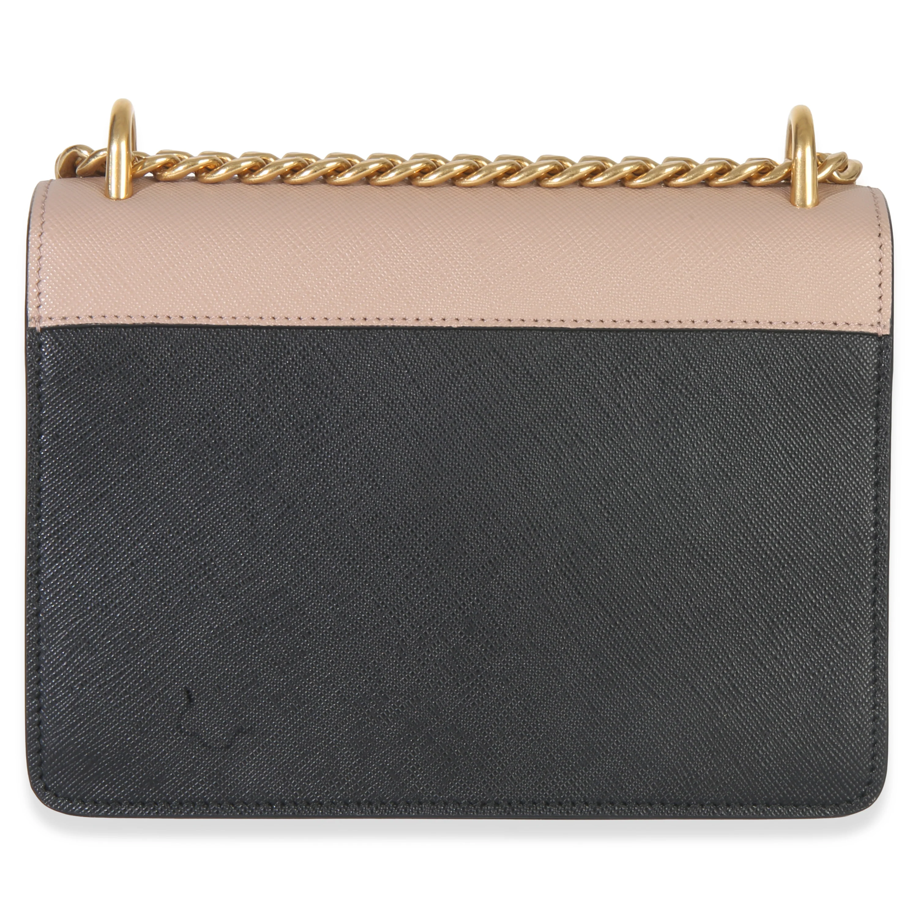 Pink Saffiano Lux Small Logo Chain Flap Bag - Image 4
