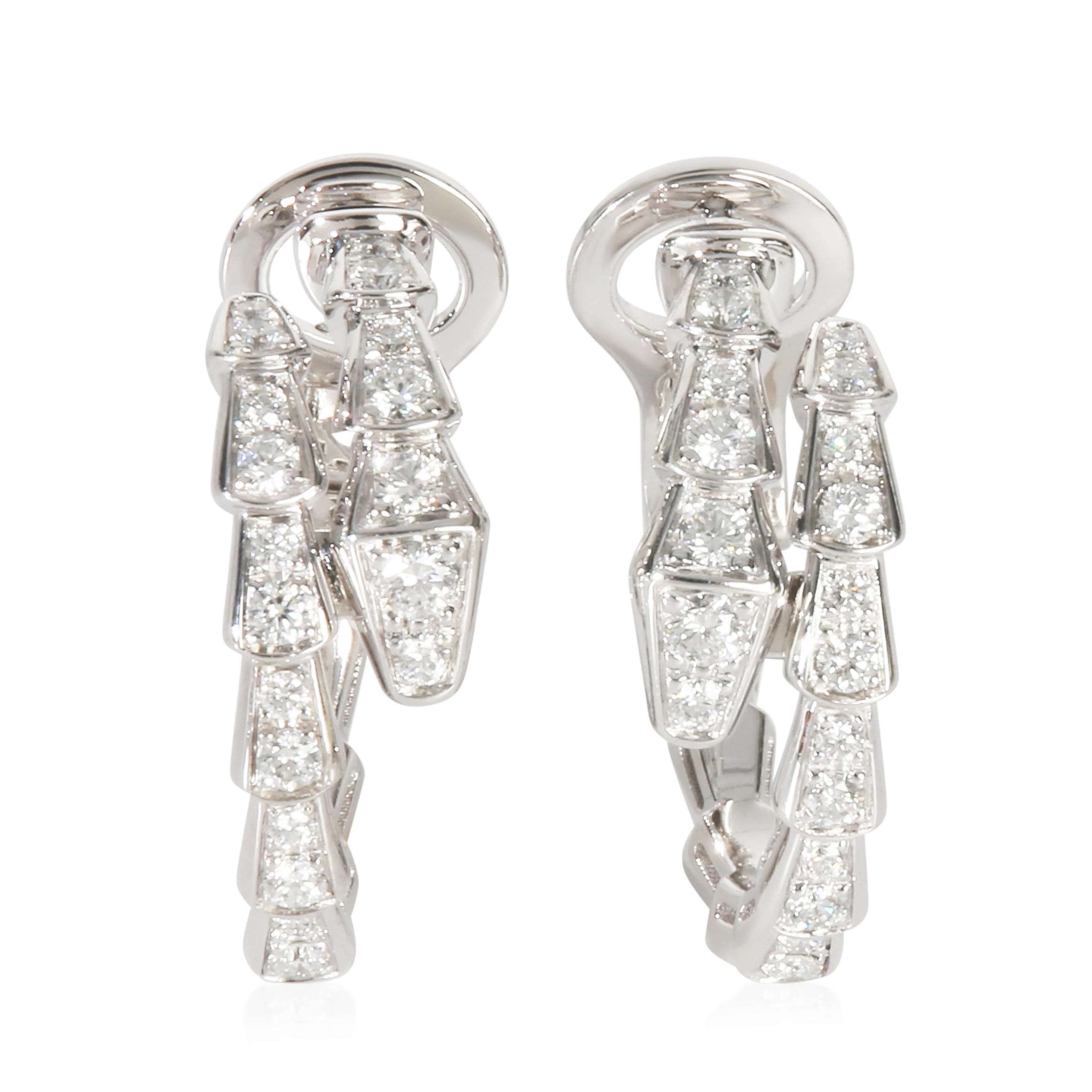 White Gold Diamond Serpenti Viper Earrings