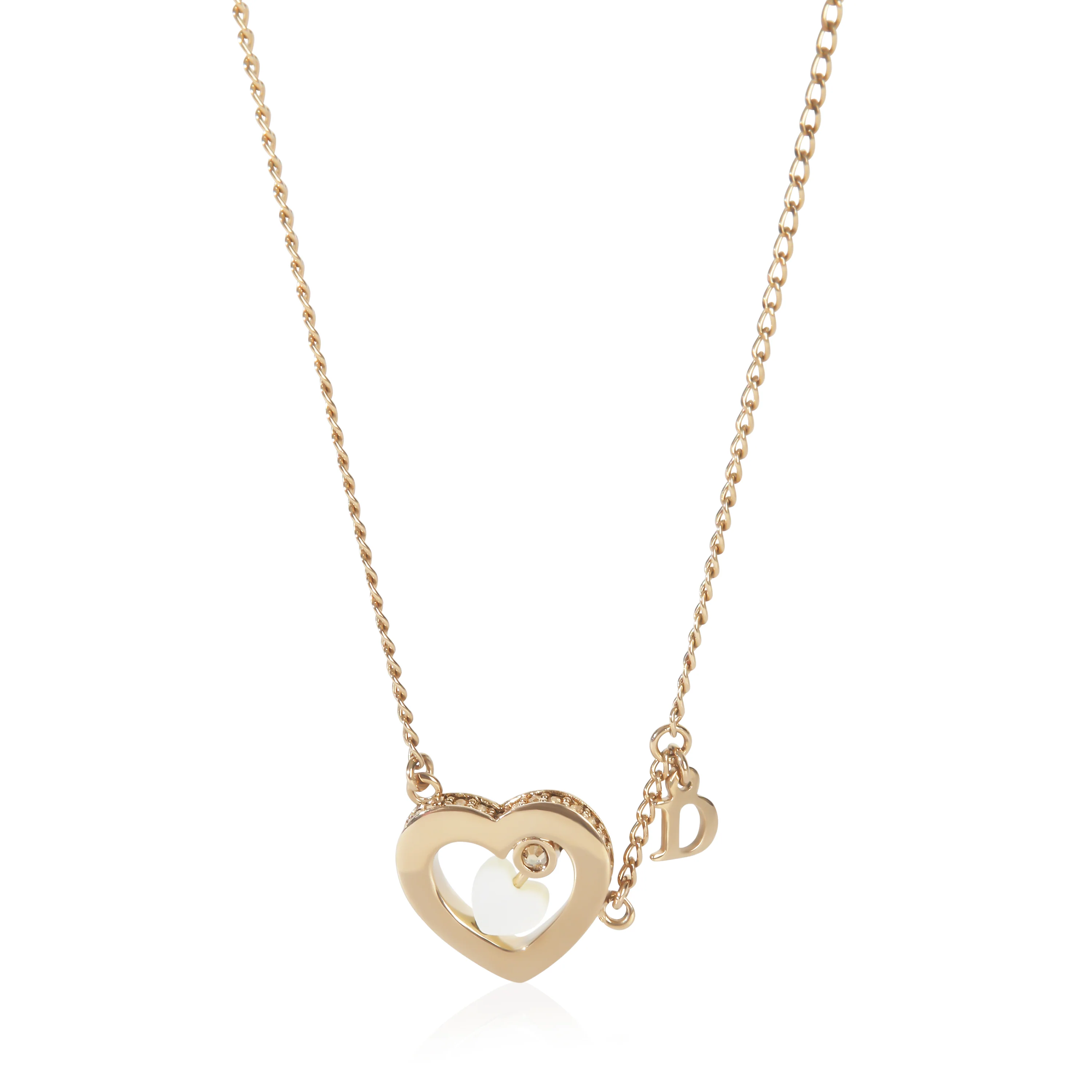 Gold Plated  Heart Pendant With Crystals