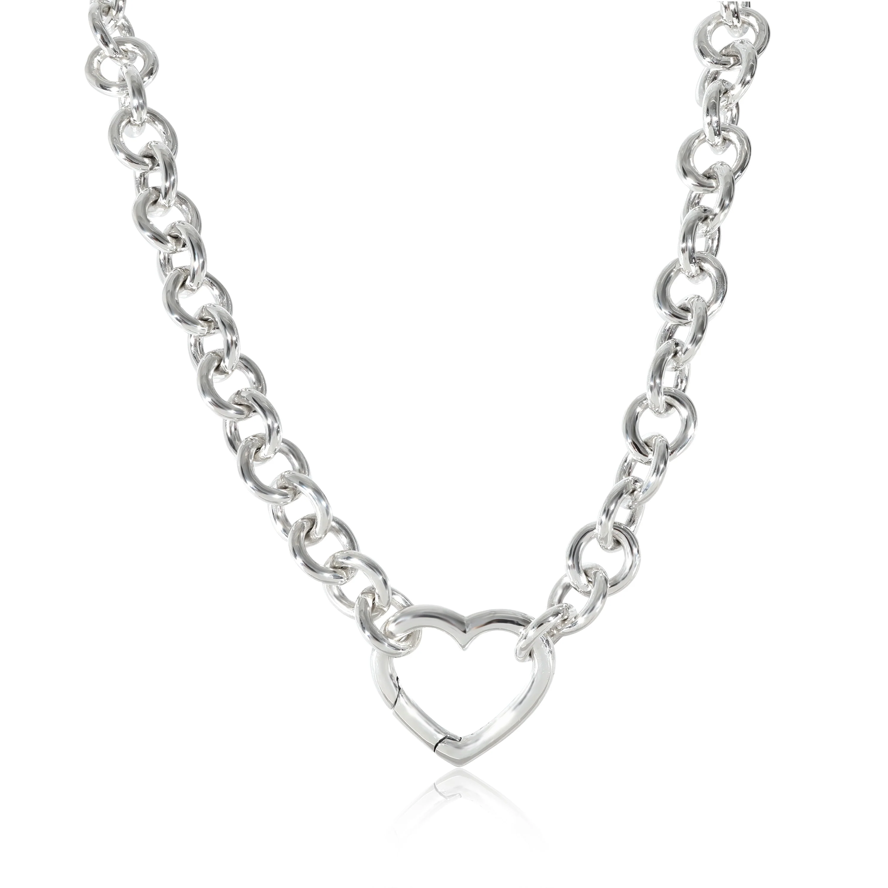 Sterling Silver  Heart Clasp Necklace