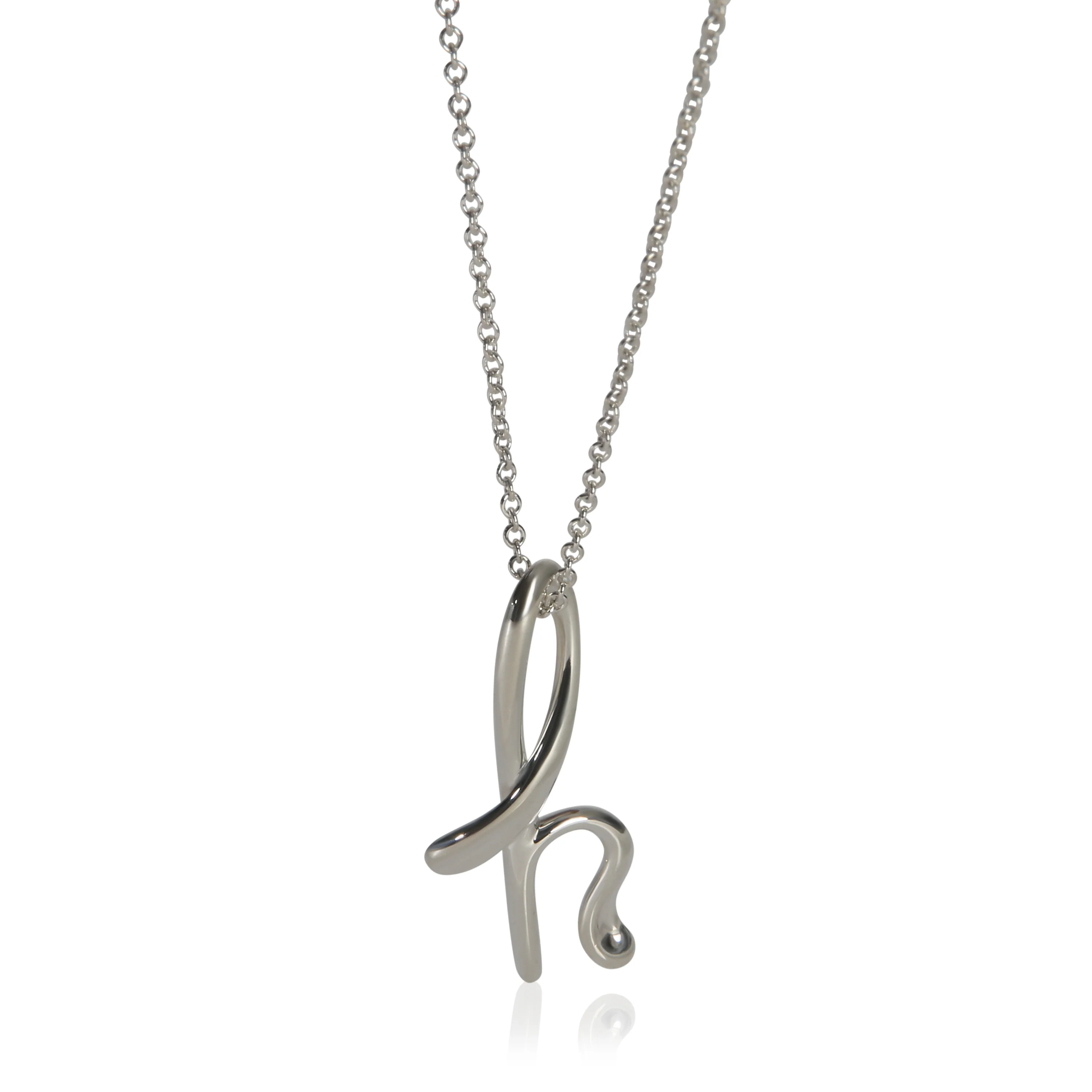 Sterling Silver Elsa Peretti Small Alphabet H Pendant