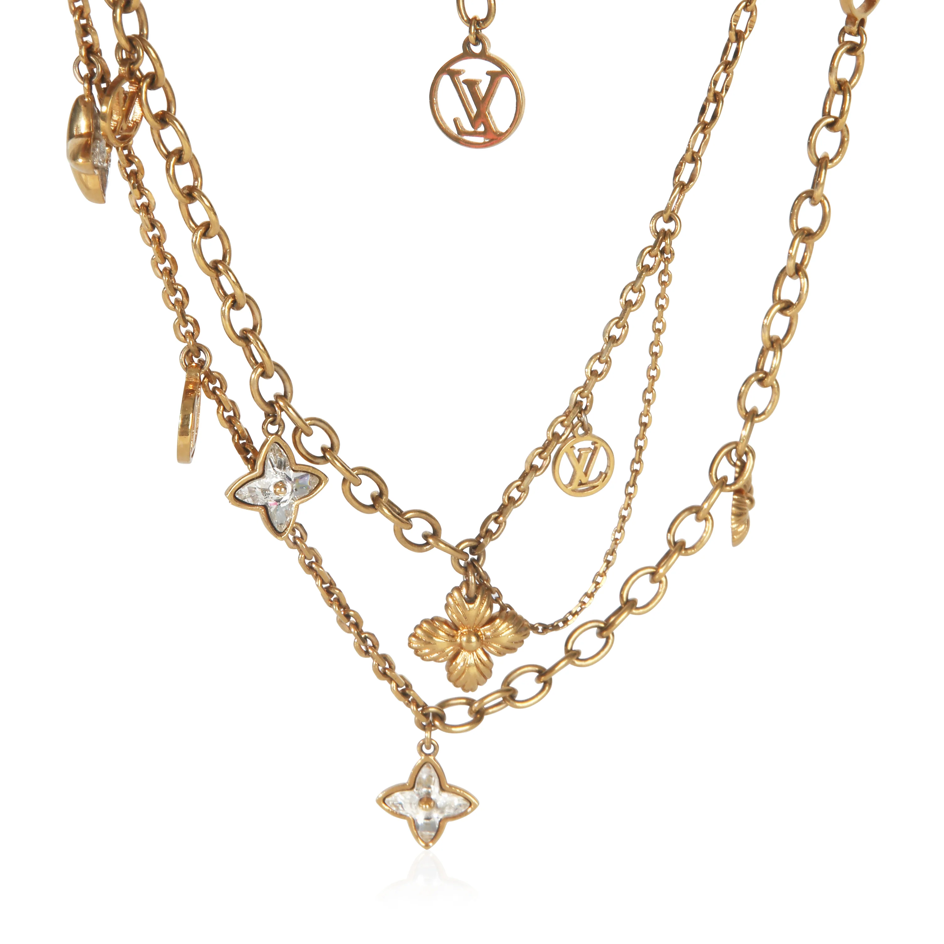 Gold-Plated Blooming Strass Necklace