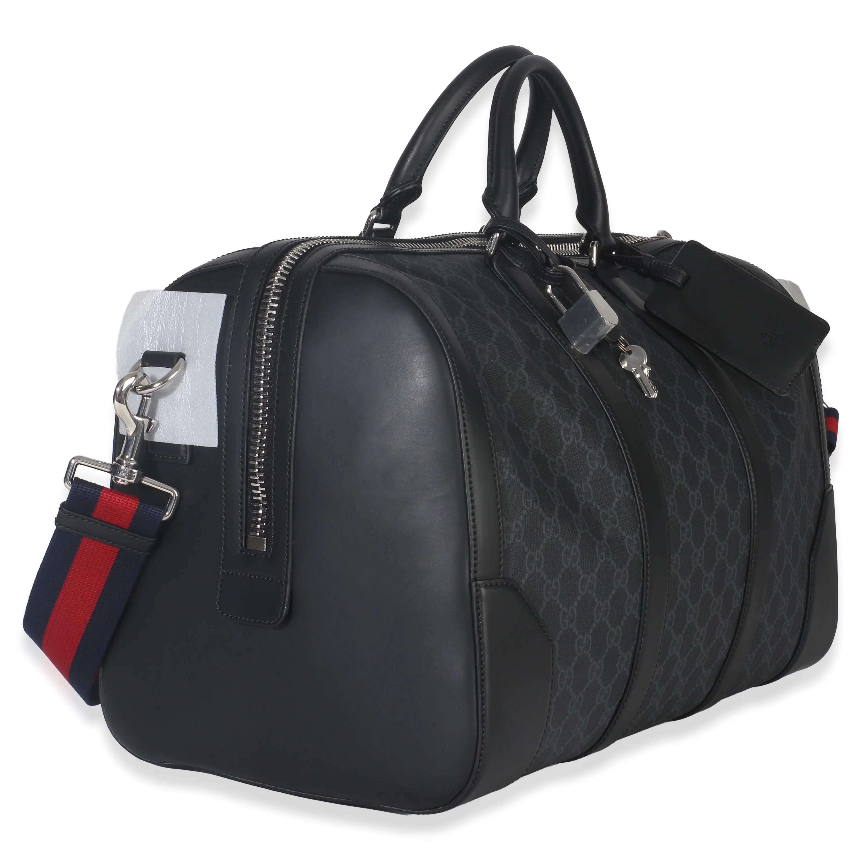 Black GG Supreme Canvas Web Duffle Bag - Image 3
