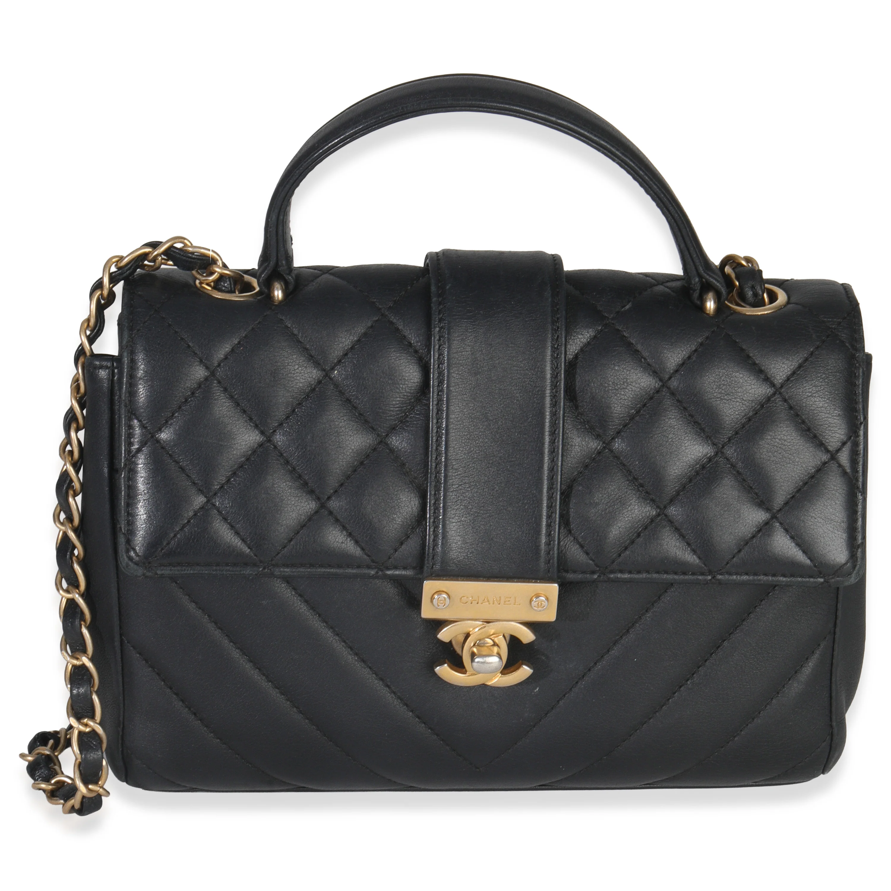 Black Calfskin Chevron Small In The City Bag - Image 2