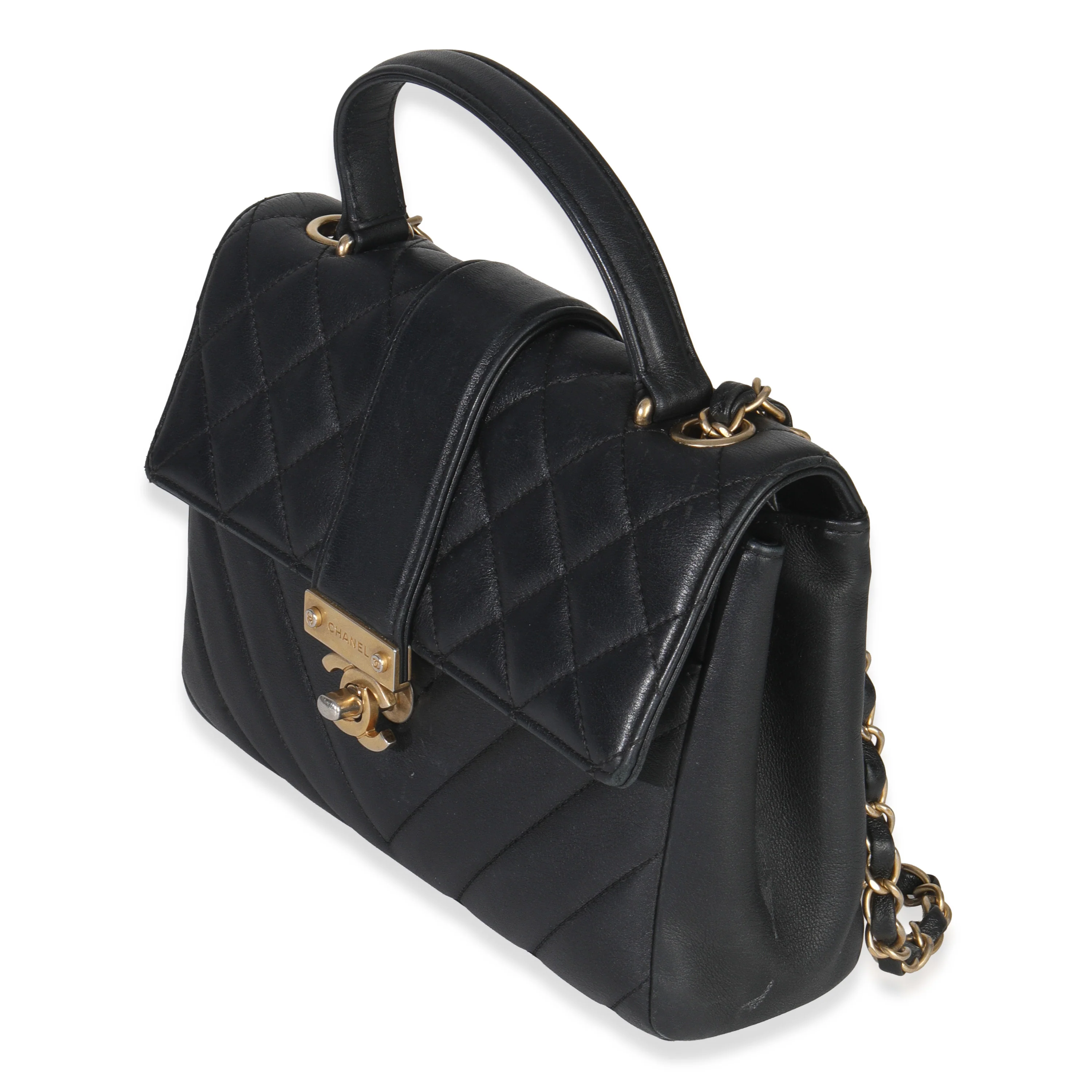 Black Calfskin Chevron Small In The City Bag - Image 3