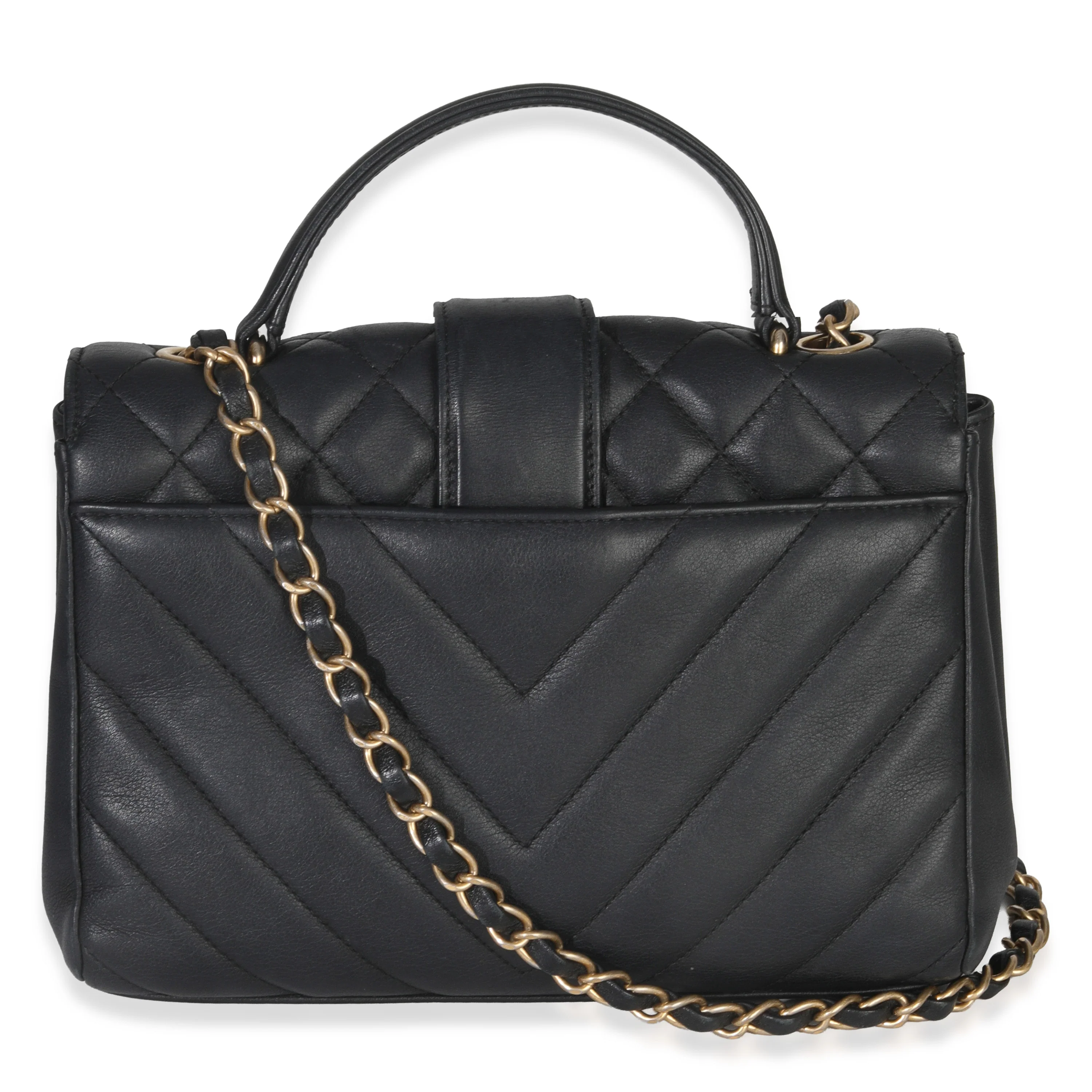 Black Calfskin Chevron Small In The City Bag - Image 5