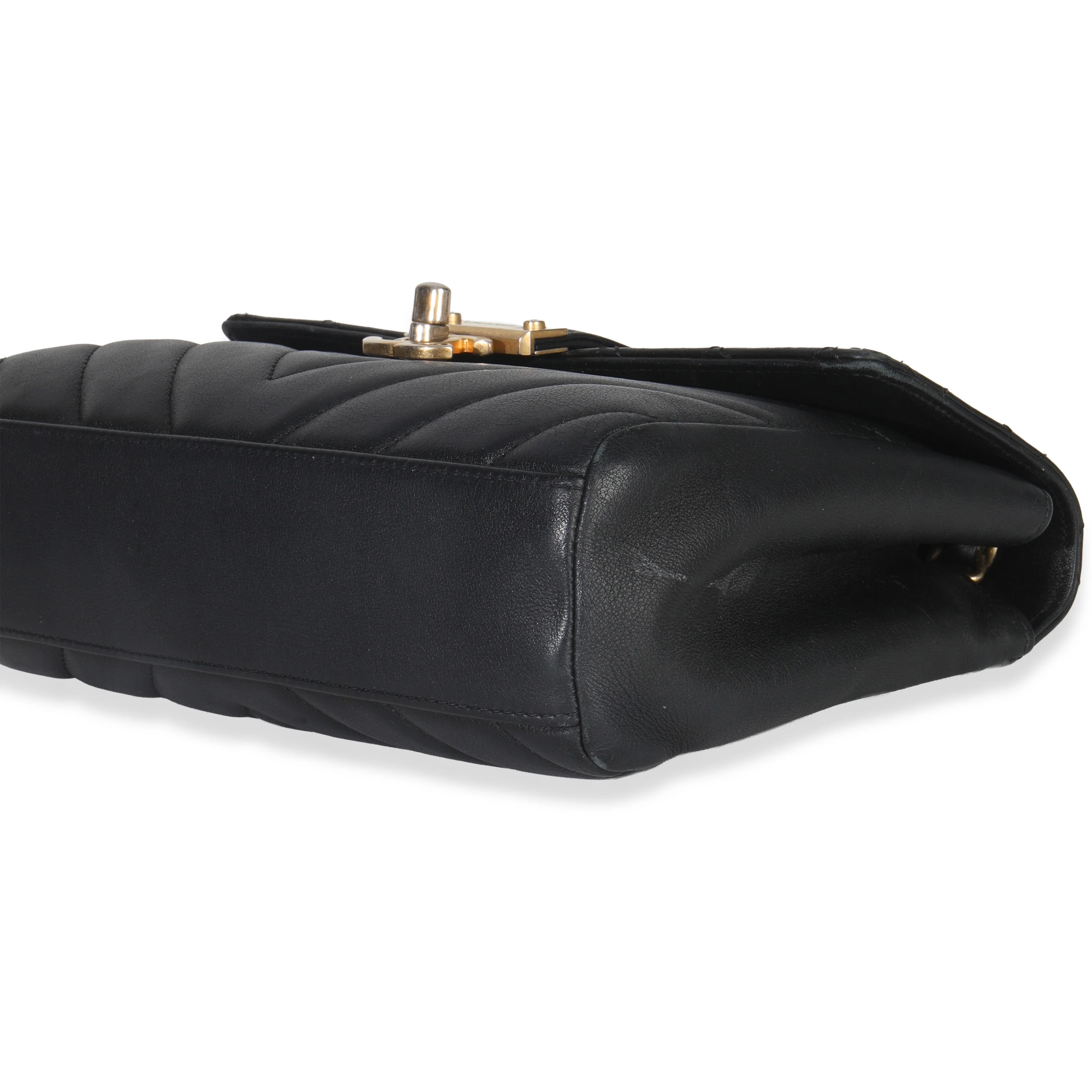 Black Calfskin Chevron Small In The City Bag - Image 6