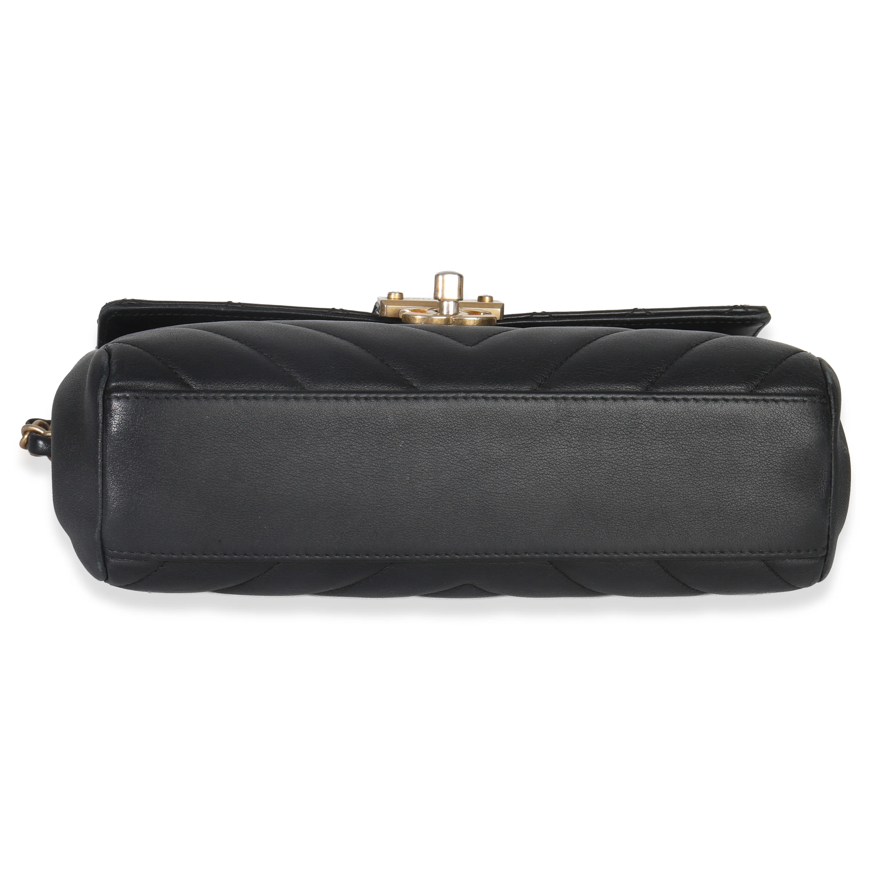 Black Calfskin Chevron Small In The City Bag - Image 7