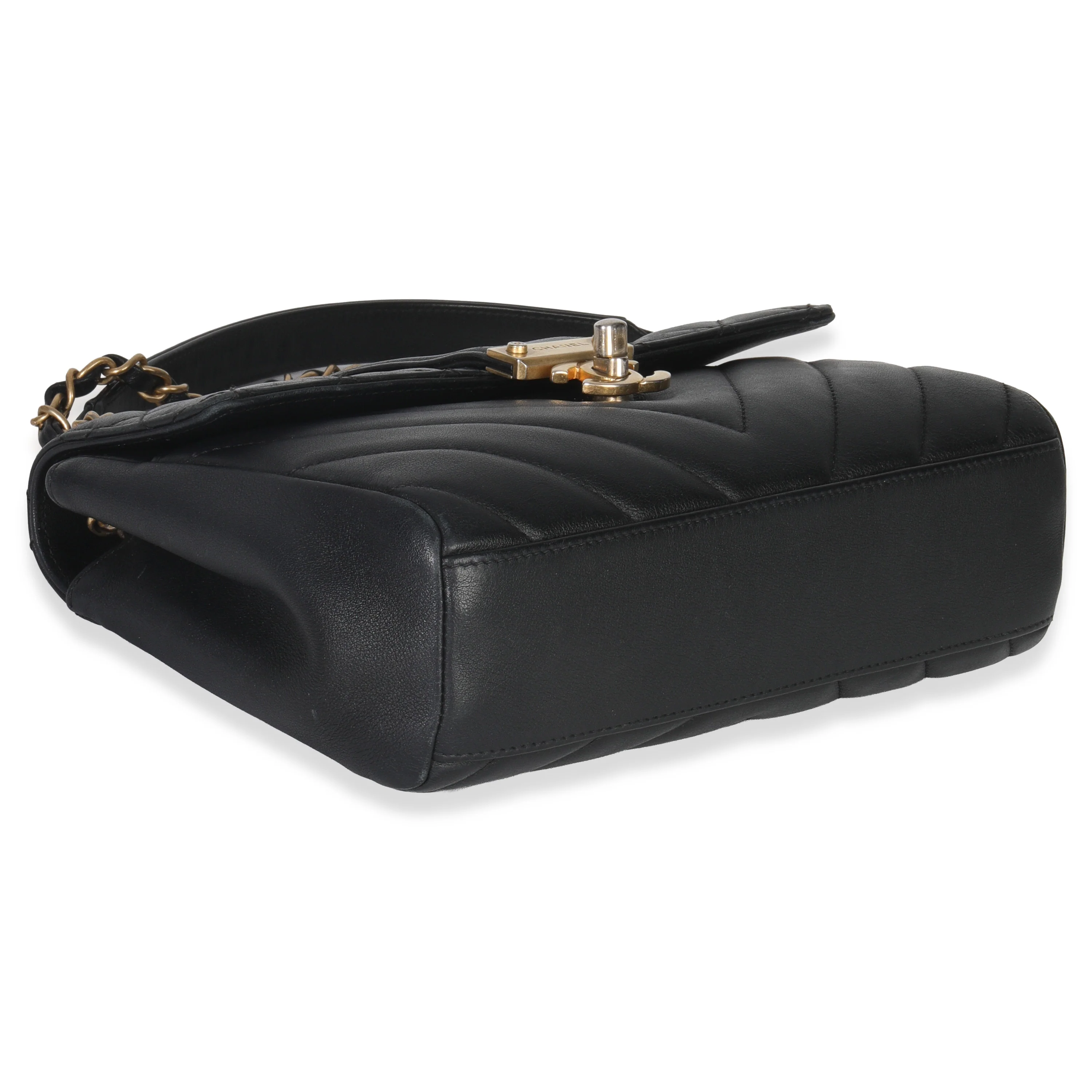Black Calfskin Chevron Small In The City Bag - Image 8