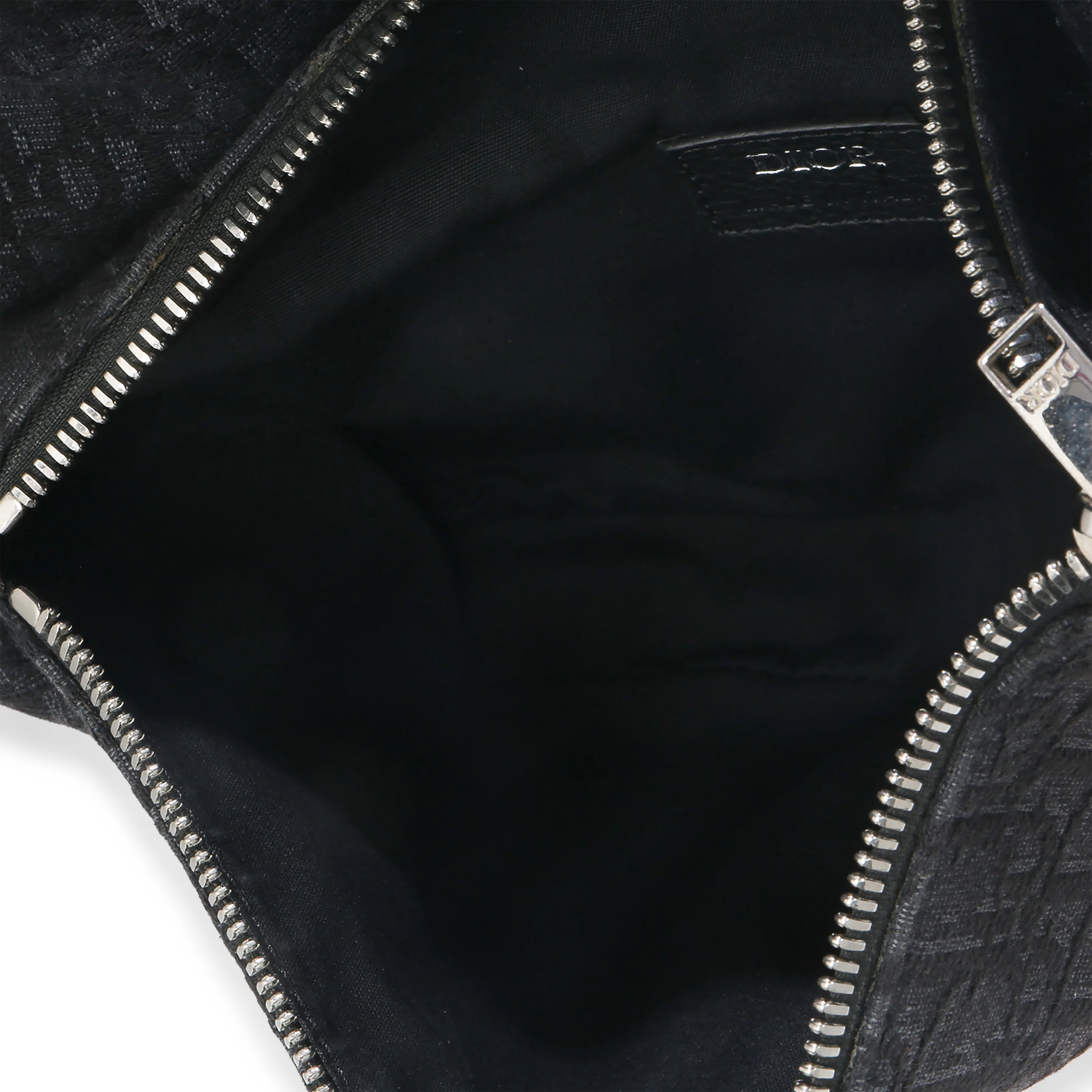 Black Oblique Jacquard Canvas Saddle Bag - Image 8