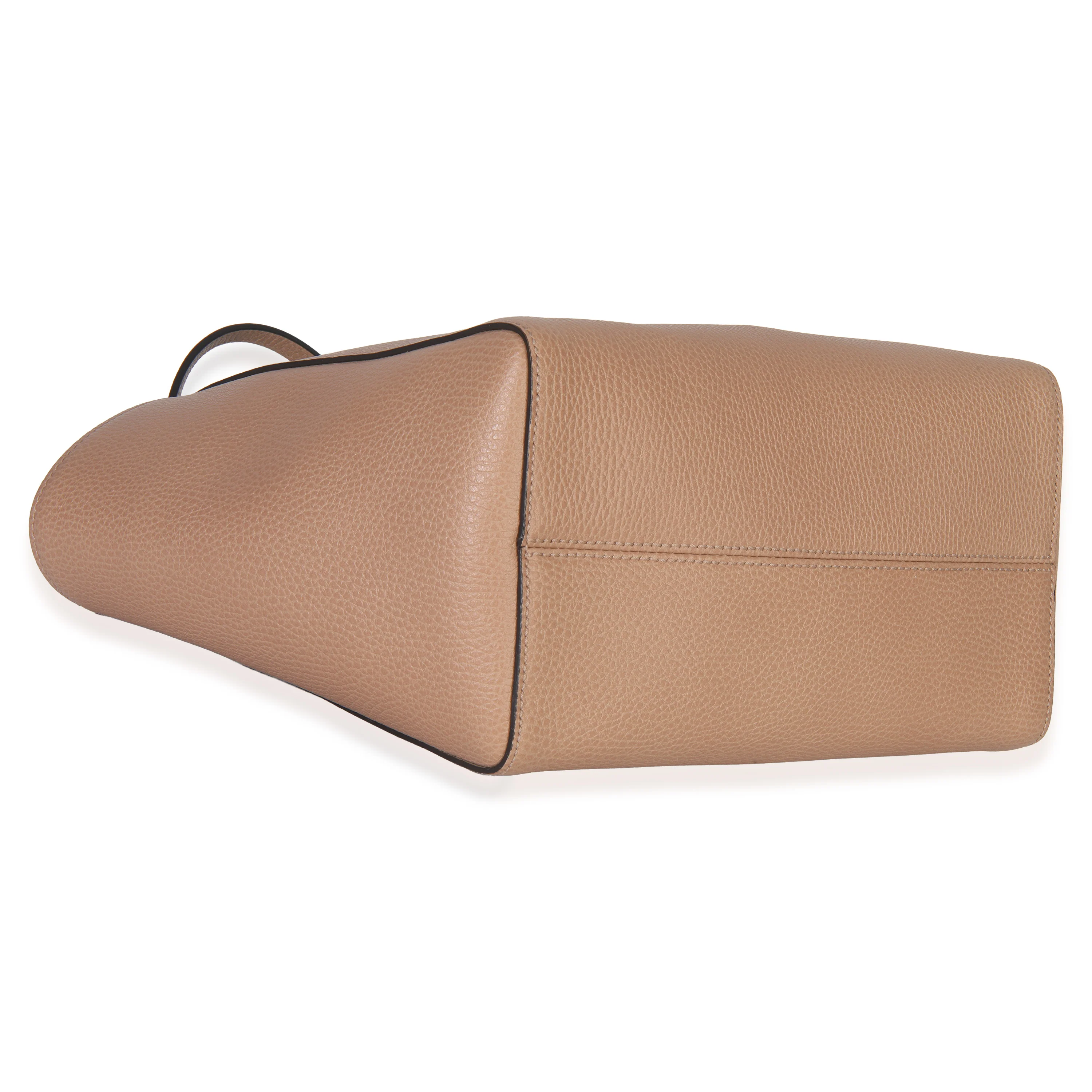 Beige Blue Dollar Calfskin Swing Tote Bag - Image 6